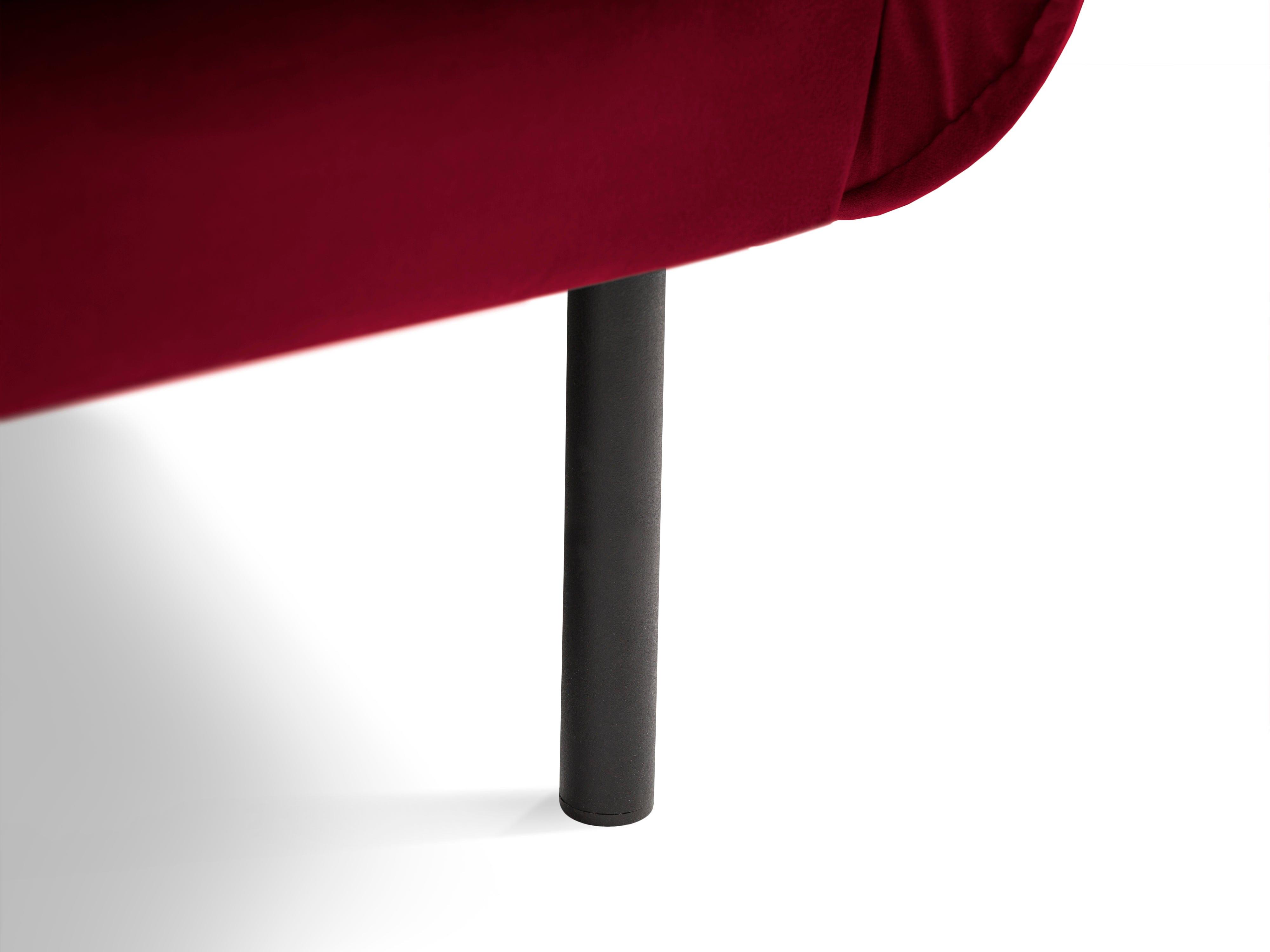Sofa aksamitna 3-osobowa VIENNA bordowy z czarną podstawą Cosmopolitan Design Eye on Design