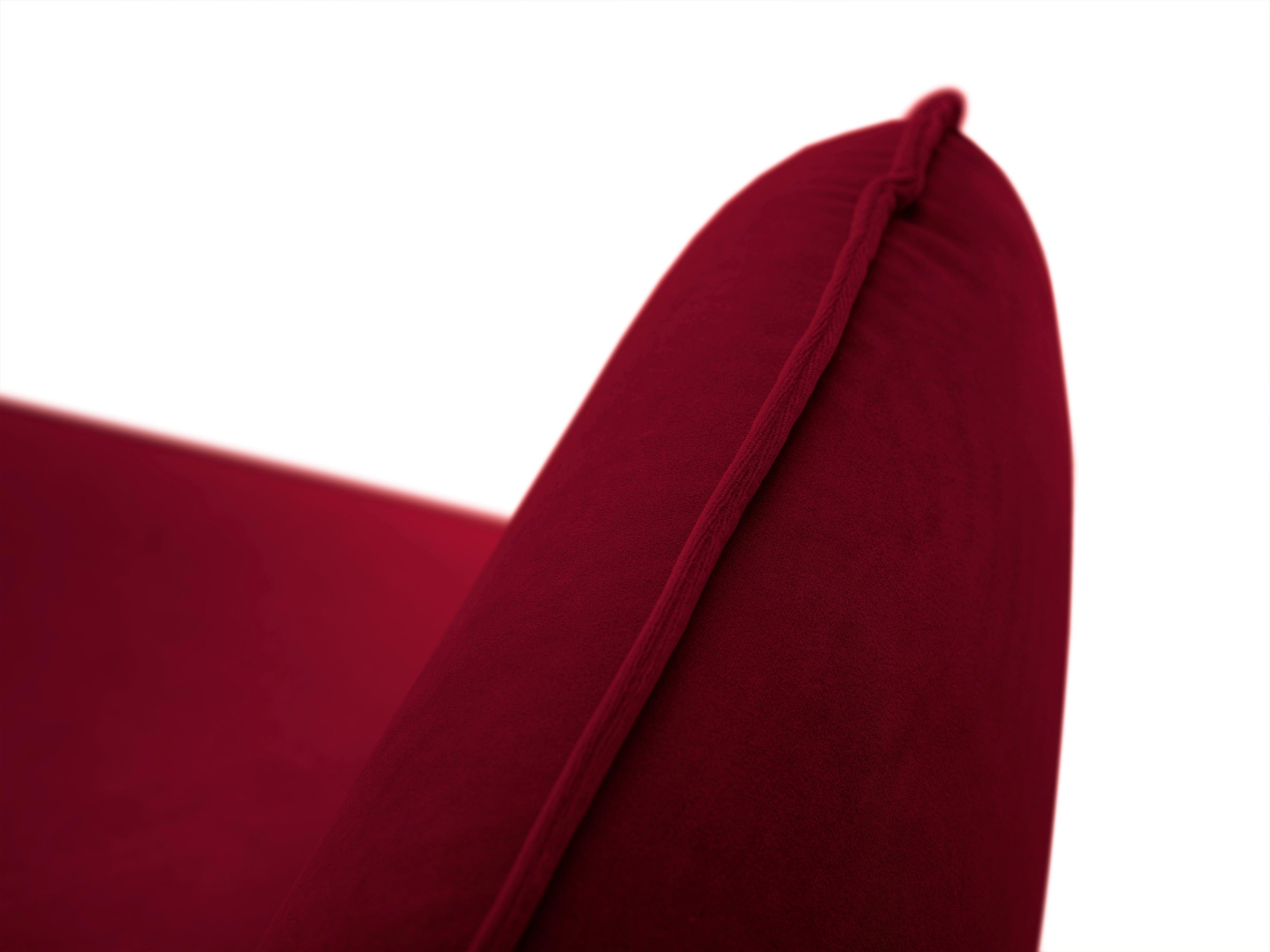 Sofa aksamitna 3-osobowa VIENNA bordowy z czarną podstawą Cosmopolitan Design Eye on Design