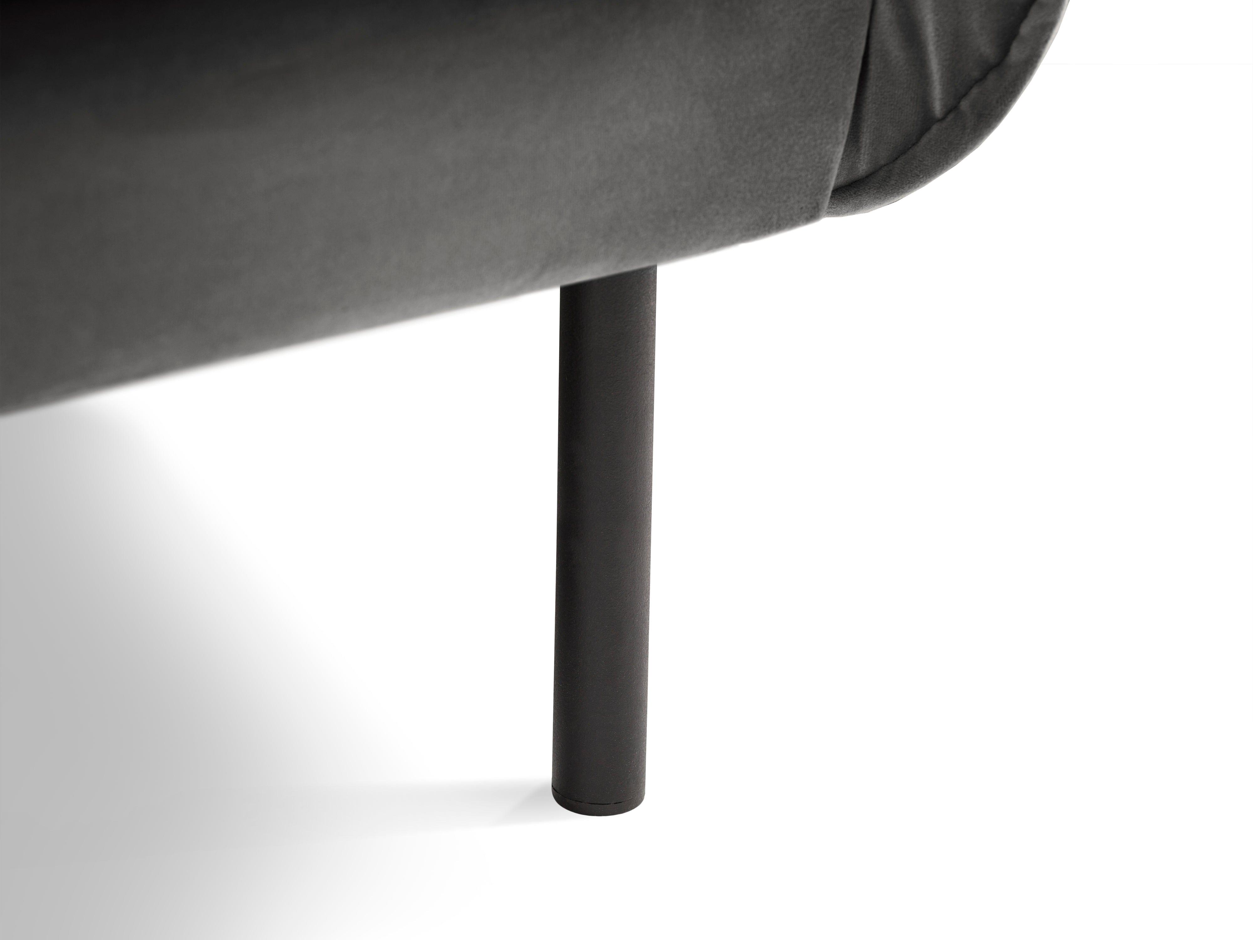 Sofa aksamitna 3-osobowa VIENNA ciemnoszary z czarną podstawą Cosmopolitan Design Eye on Design