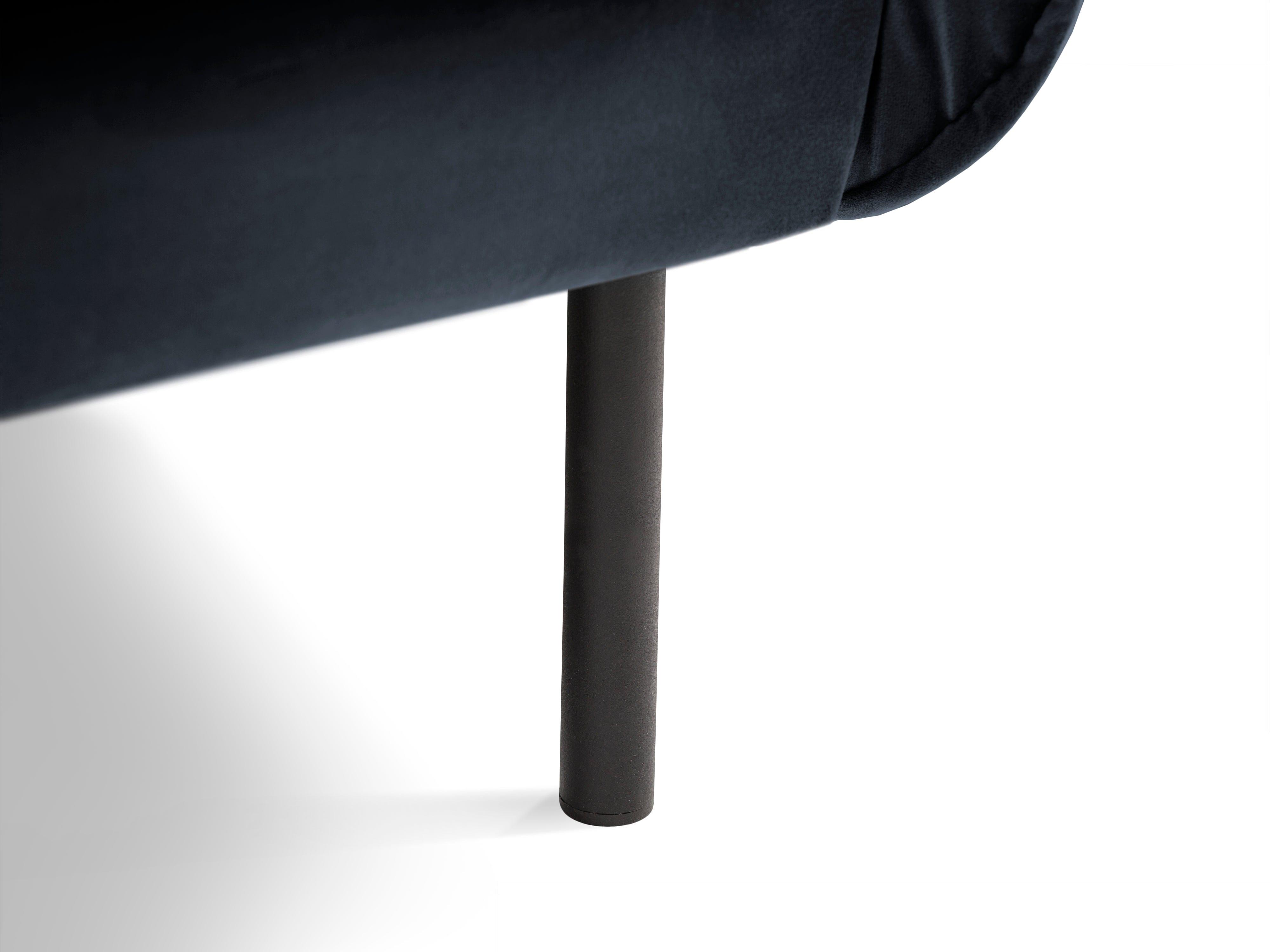 Sofa aksamitna 3-osobowa VIENNA granatowy z czarną podstawą Cosmopolitan Design Eye on Design
