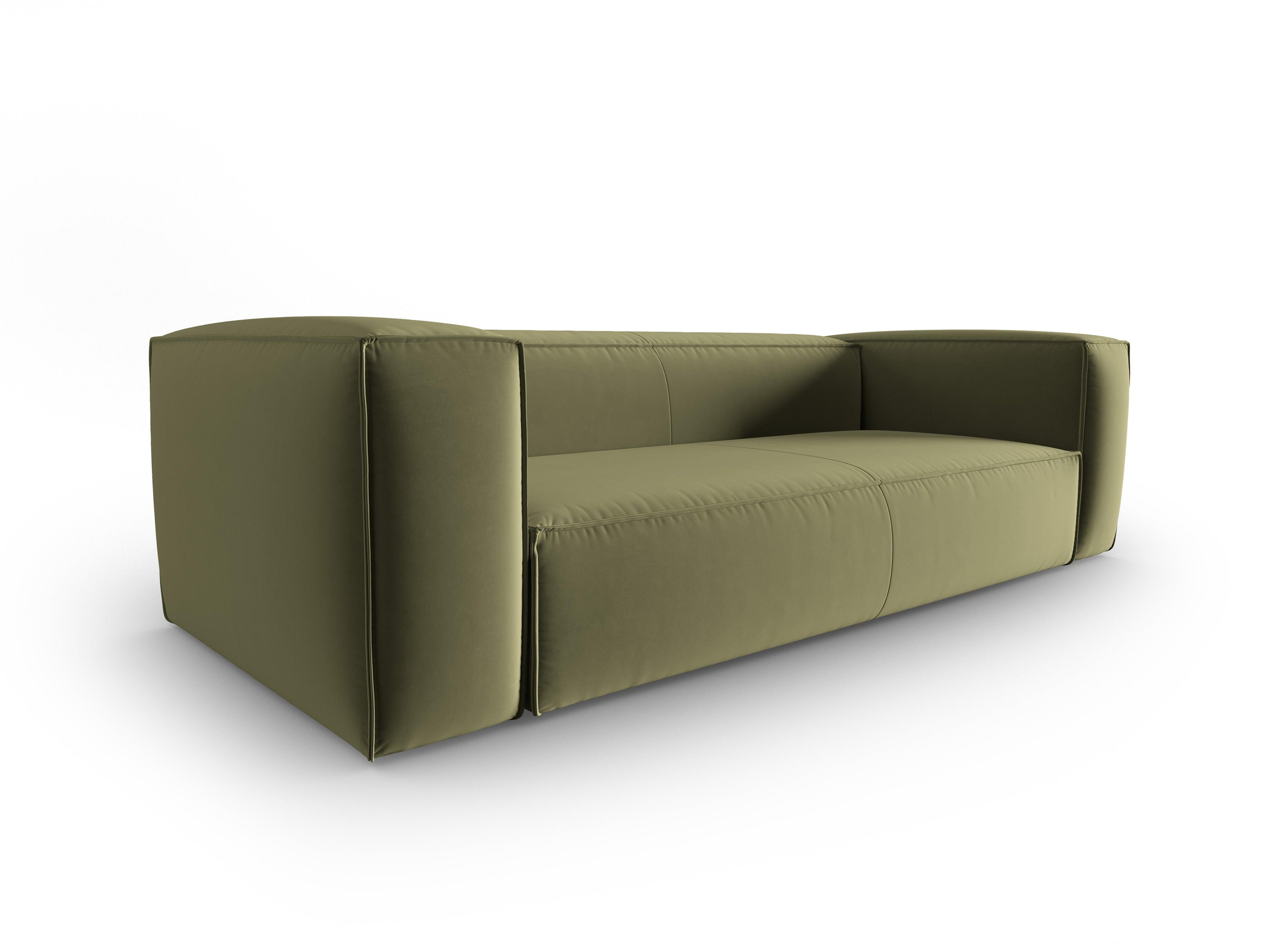 Sofa aksamitna 4-osobowa MACKAY jasnozielony Cosmopolitan Design Eye on Design