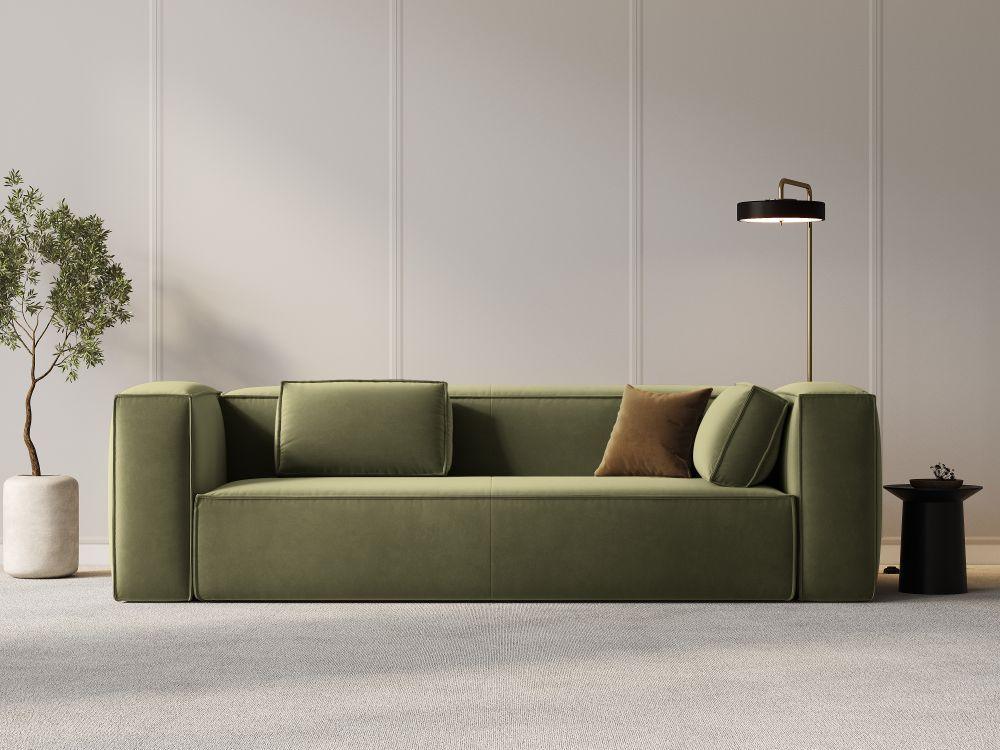 Sofa aksamitna 4-osobowa MACKAY jasnozielony Cosmopolitan Design Eye on Design