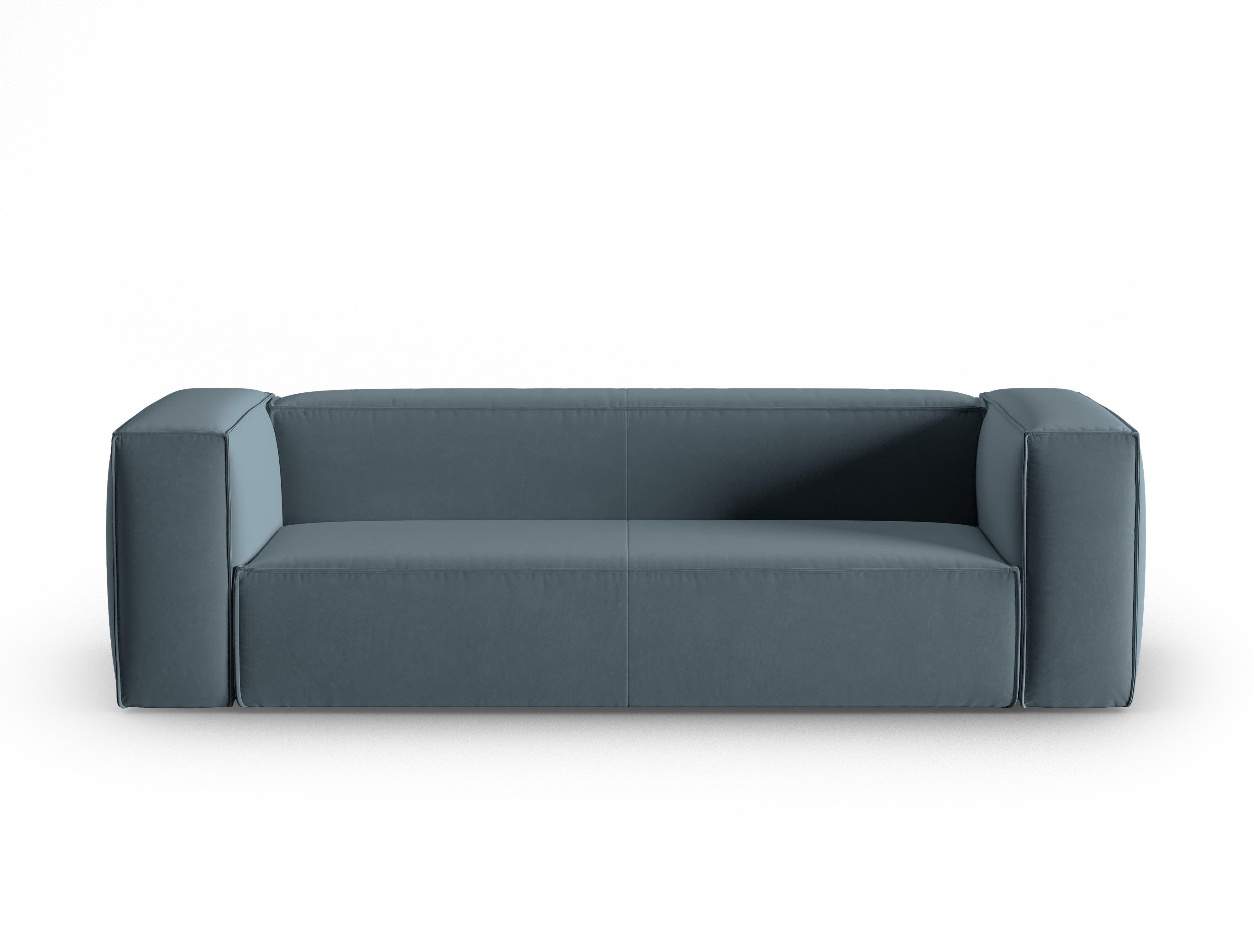 Sofa aksamitna 4-osobowa MACKAY niebieski Cosmopolitan Design Eye on Design
