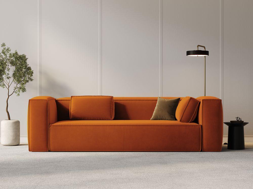 Sofa aksamitna 4-osobowa MACKAY terracotta Cosmopolitan Design Eye on Design