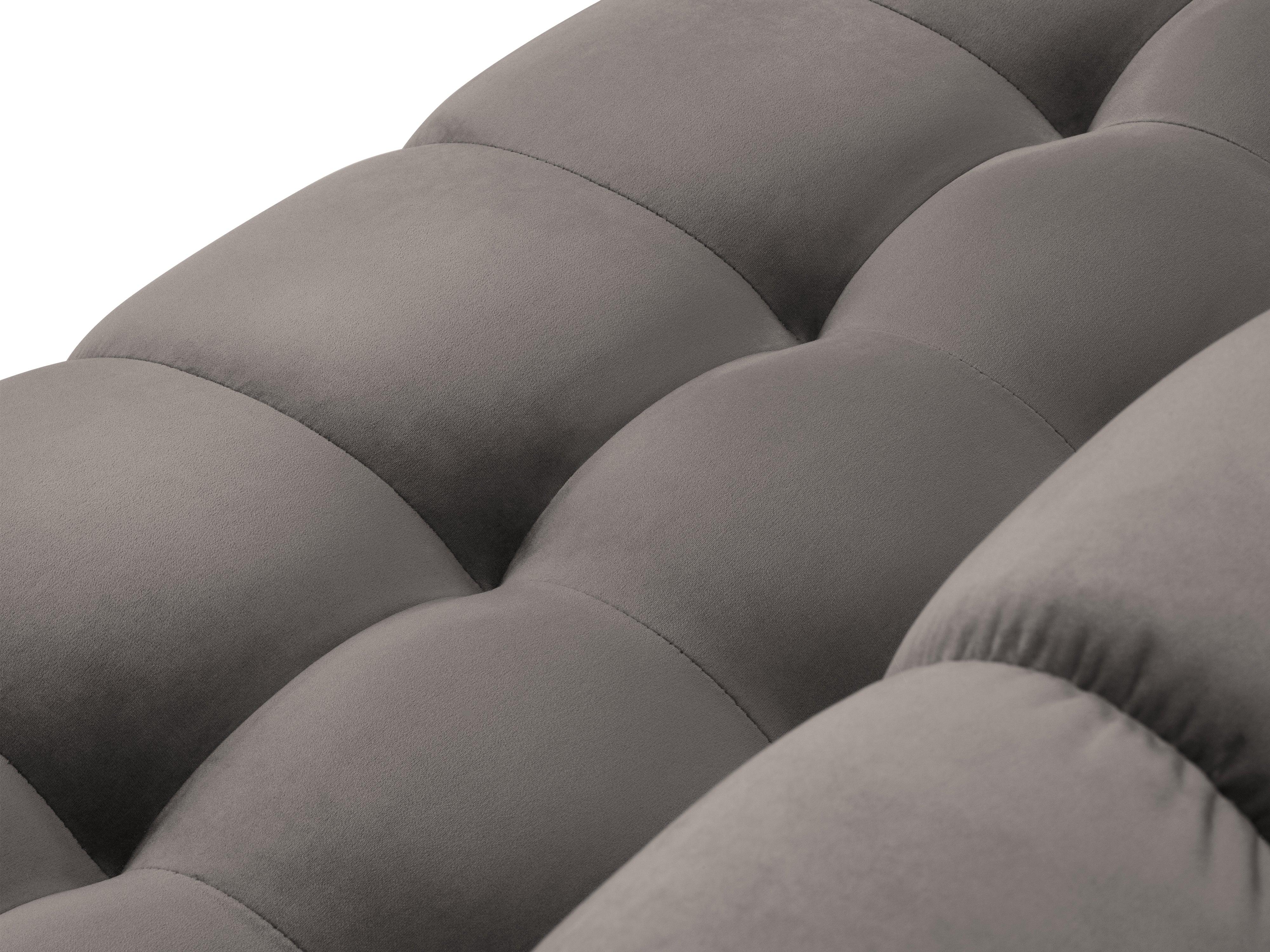 Sofa aksamitna panoramiczna lewostronna 7-osobowa BALI jasnoszary z czarną podstawą Cosmopolitan Design Eye on Design