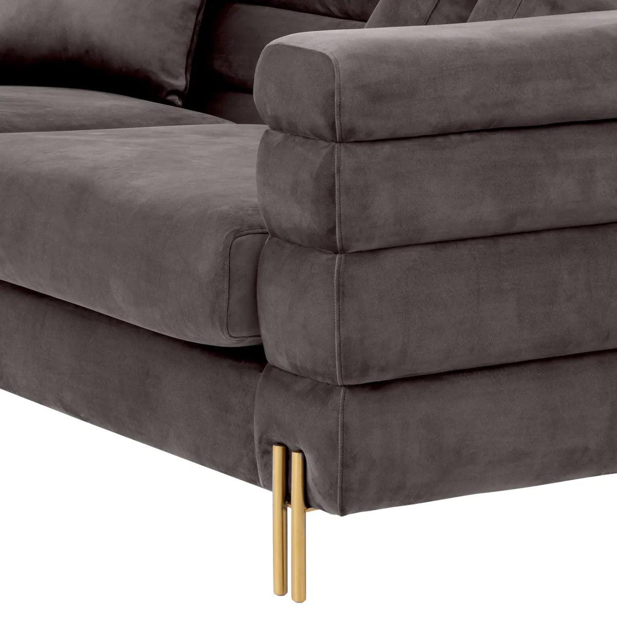 Sofa aksamitna YORK ciemnoszary Eichholtz Eye on Design
