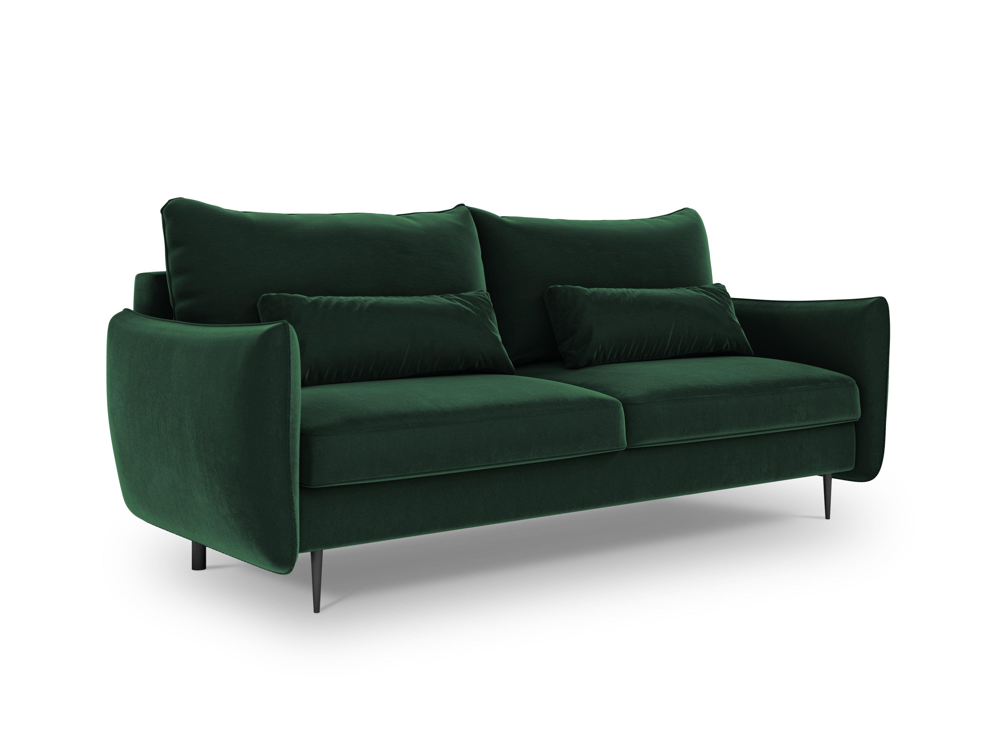 Sofa aksamitna z funkcją spania VERMONT butelkowa zieleń Cosmopolitan Design Eye on Design