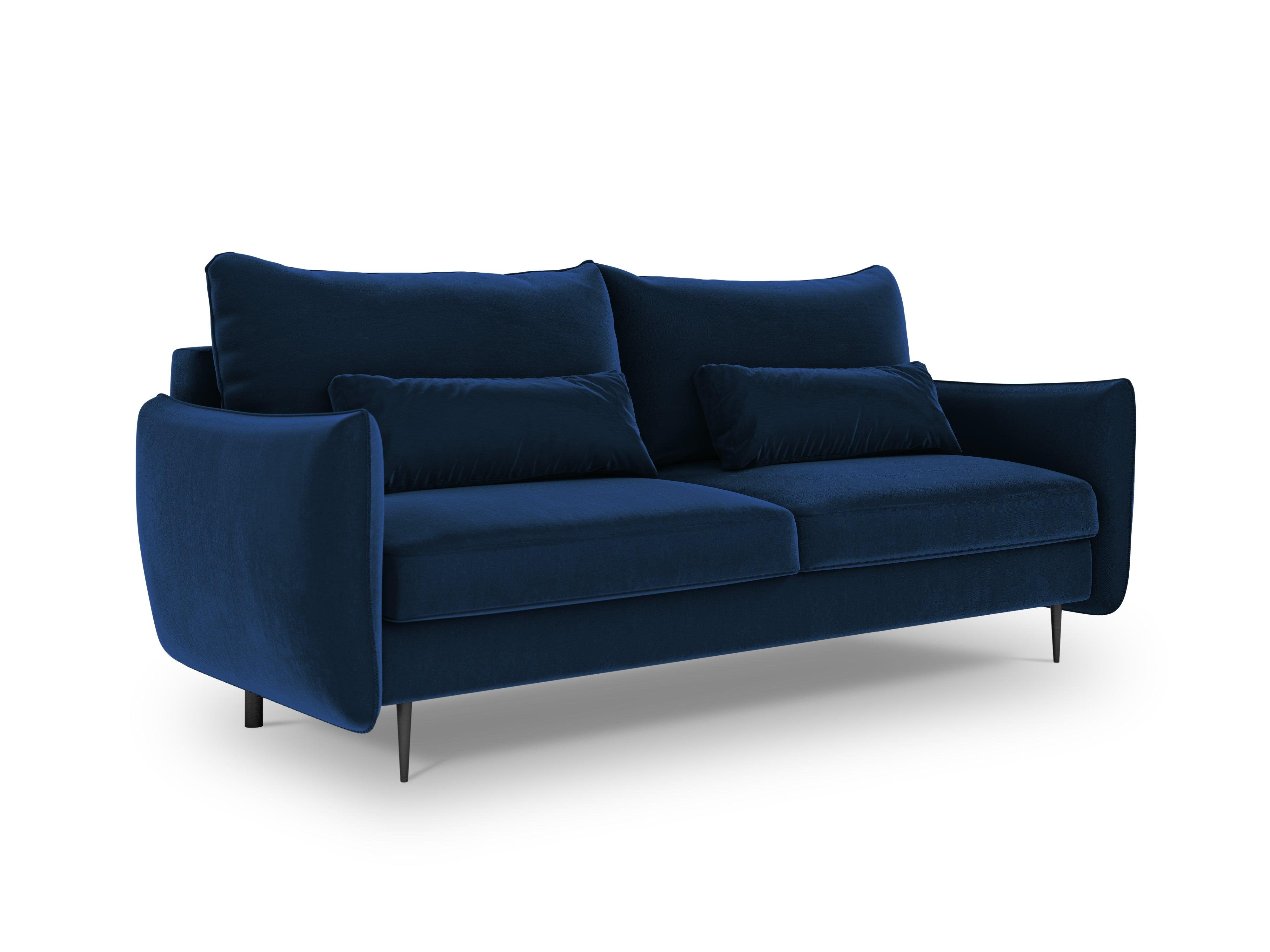 Sofa aksamitna z funkcją spania VERMONT królewski niebieski Cosmopolitan Design Eye on Design