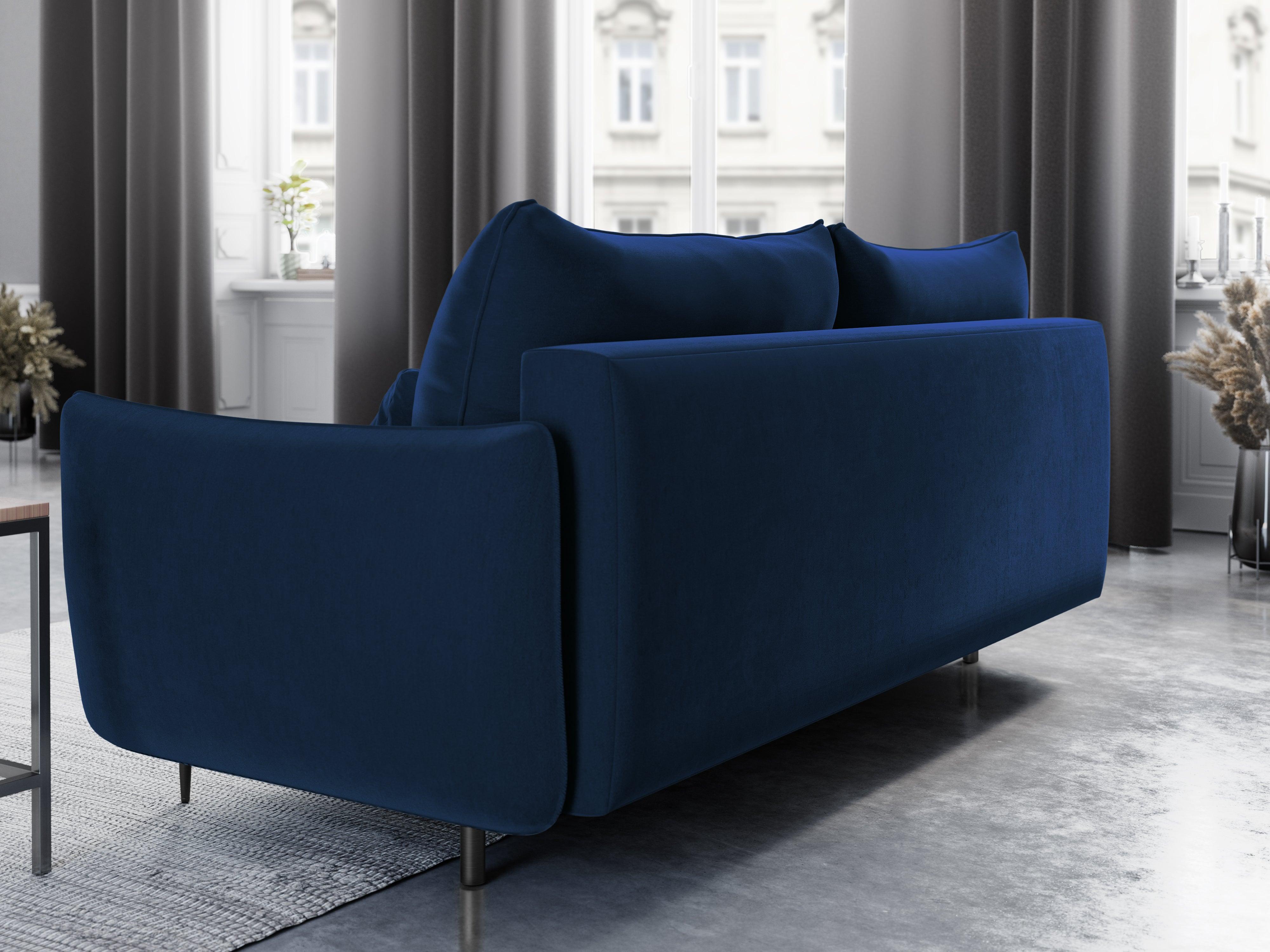 Sofa aksamitna z funkcją spania VERMONT królewski niebieski Cosmopolitan Design Eye on Design