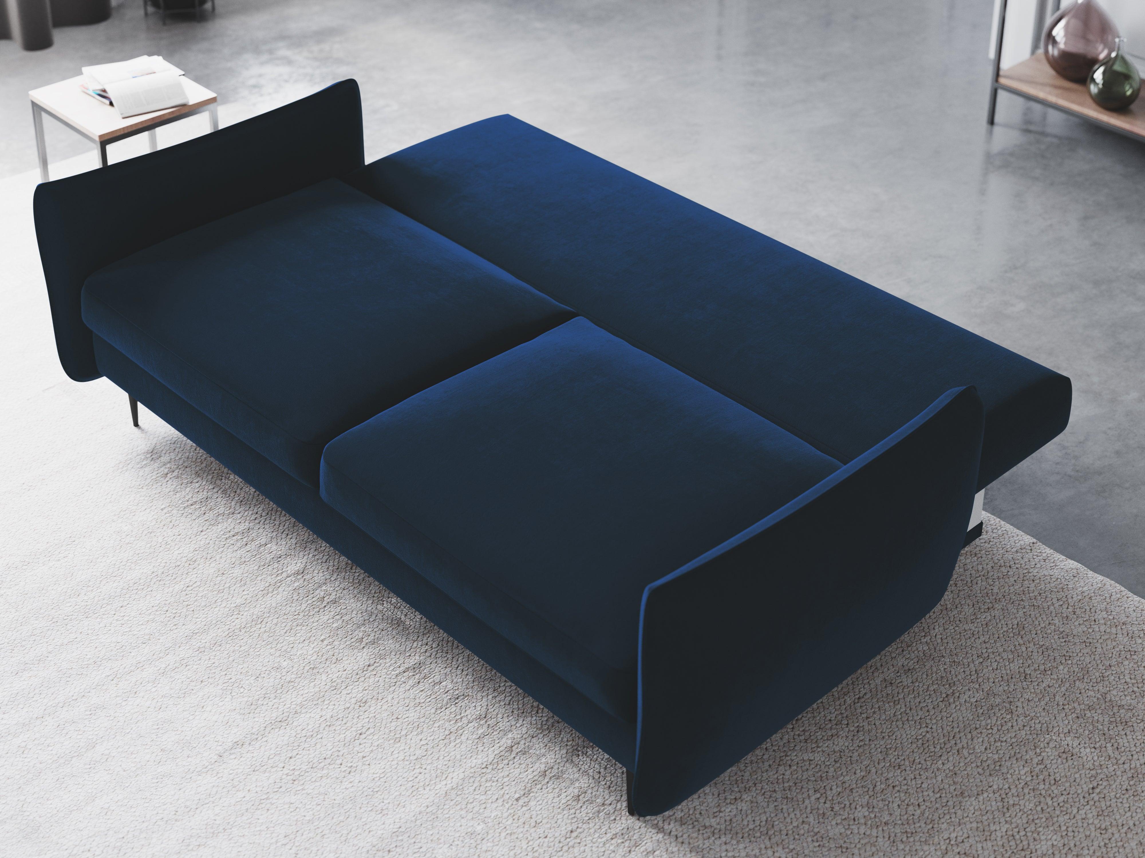 Sofa aksamitna z funkcją spania VERMONT królewski niebieski Cosmopolitan Design Eye on Design