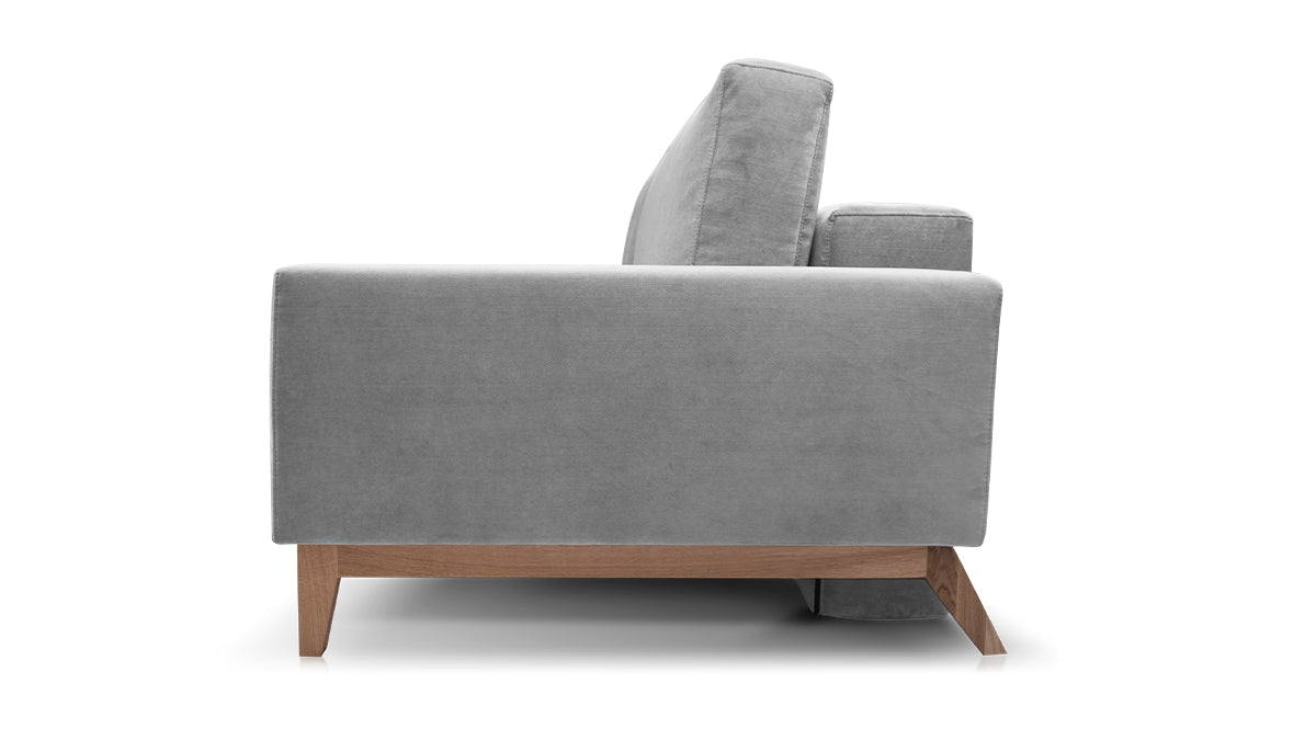 Sofa rozkładana DUNA z dębową podstawą