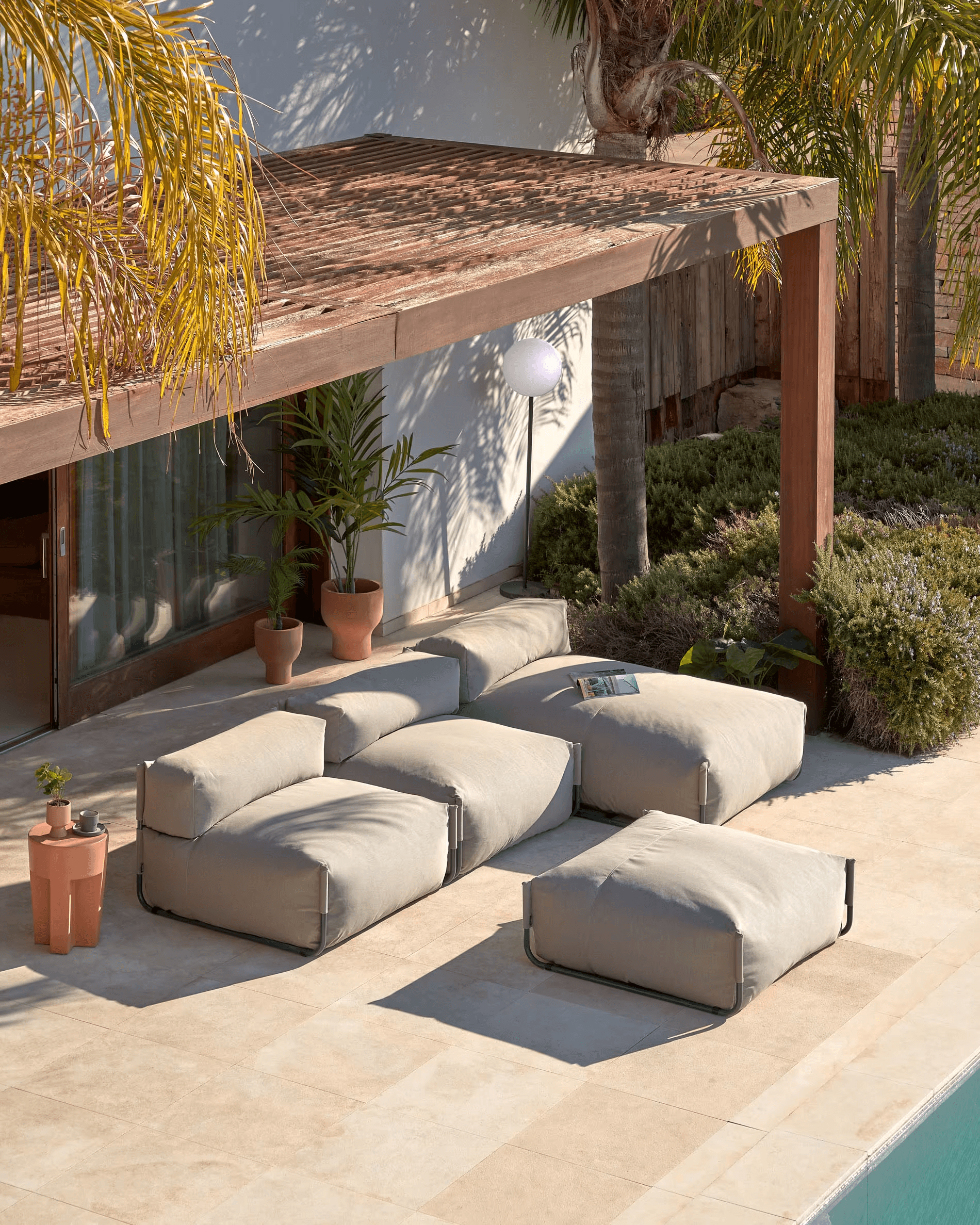 Sofa modułowa ogrodowa SQUARE - fotel khaki La Forma Eye on Design