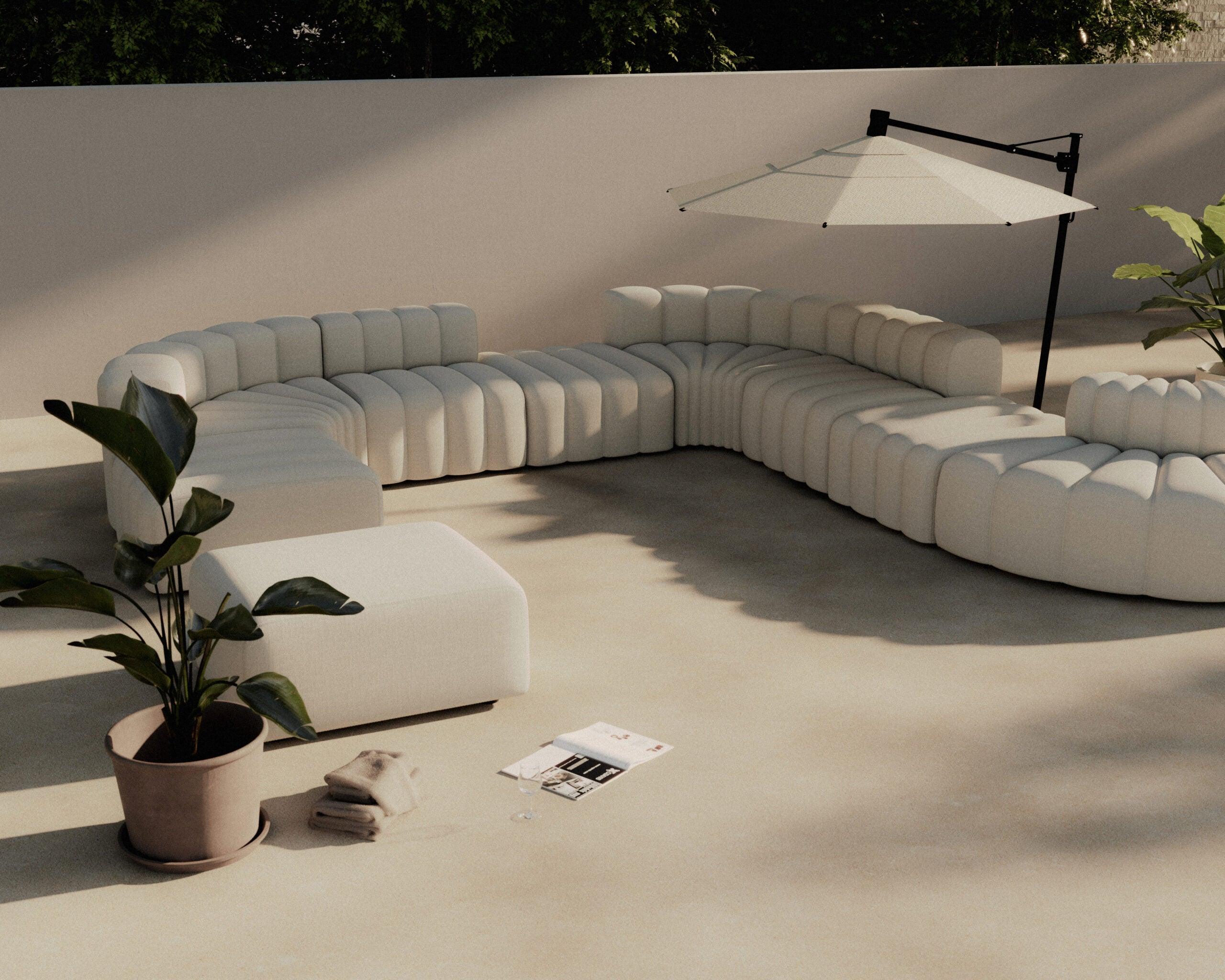 Sofa modułowa zewnętrzna duża STUDIO kremowy NORR11 Eye on Design