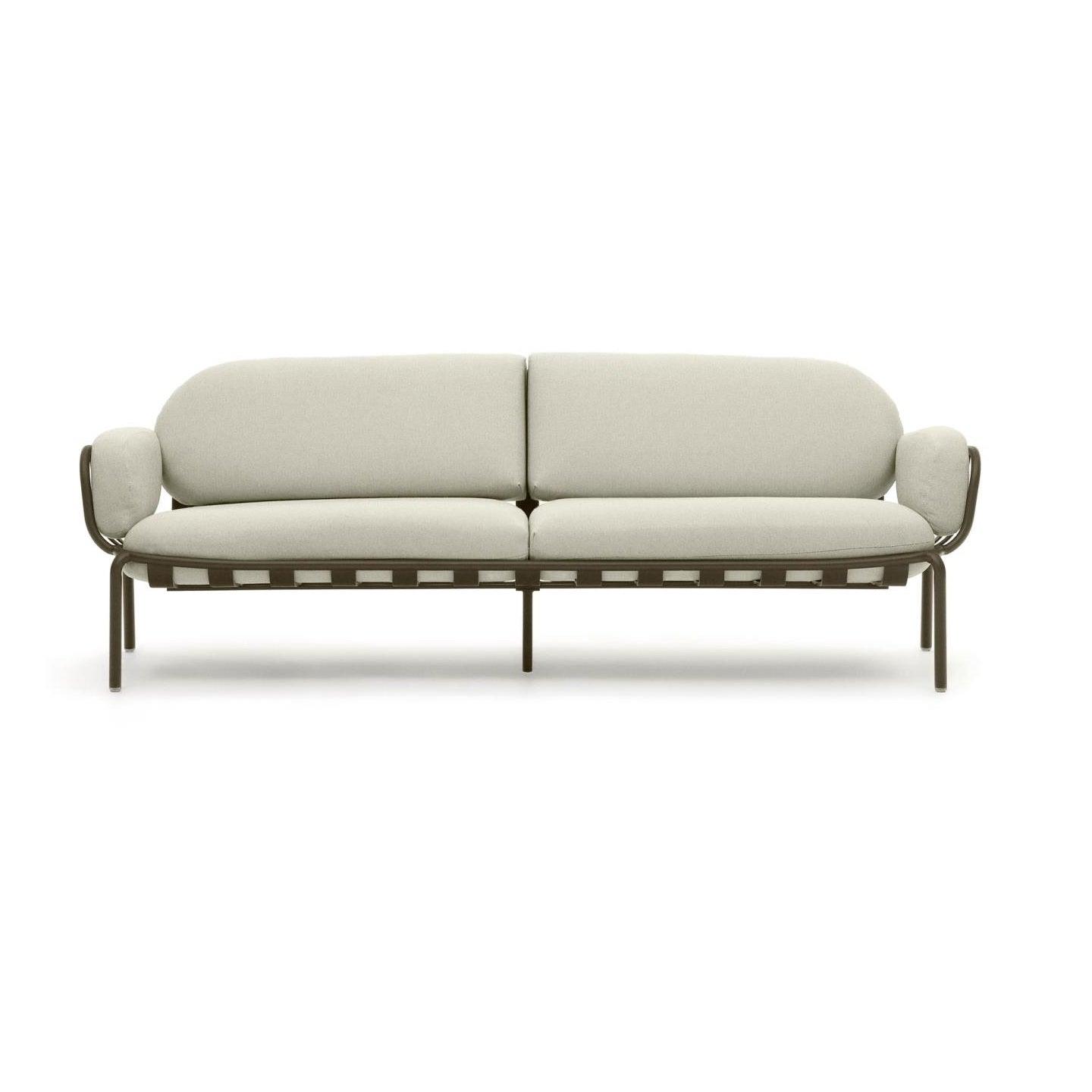 Sofa ogrodowa 3-osobowa JONCOLS beżowy z oliwkową podstawą La Forma Eye on Design