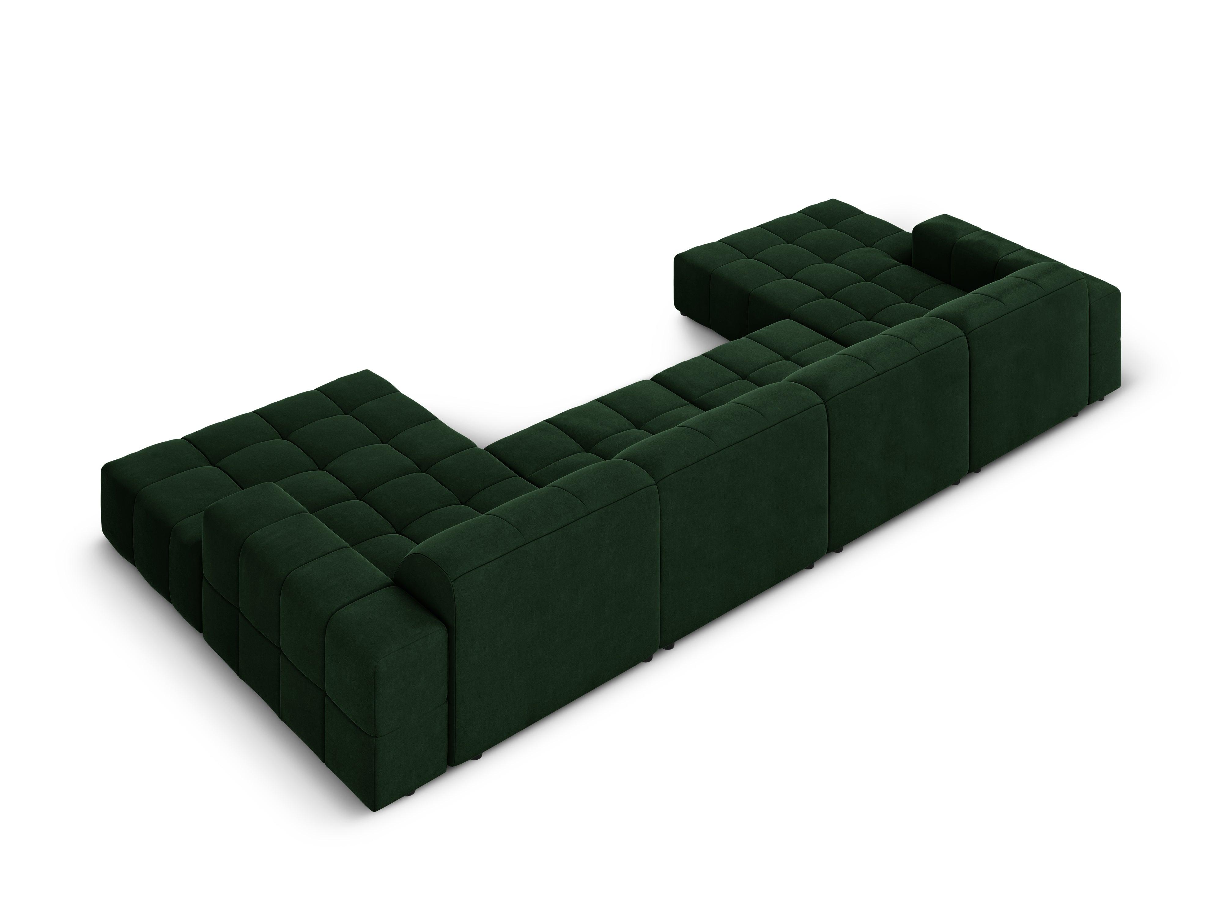 Sofa panoramiczna aksamitna 6-osobowa CHICAGO butelkowa zieleń Cosmopolitan Design Eye on Design