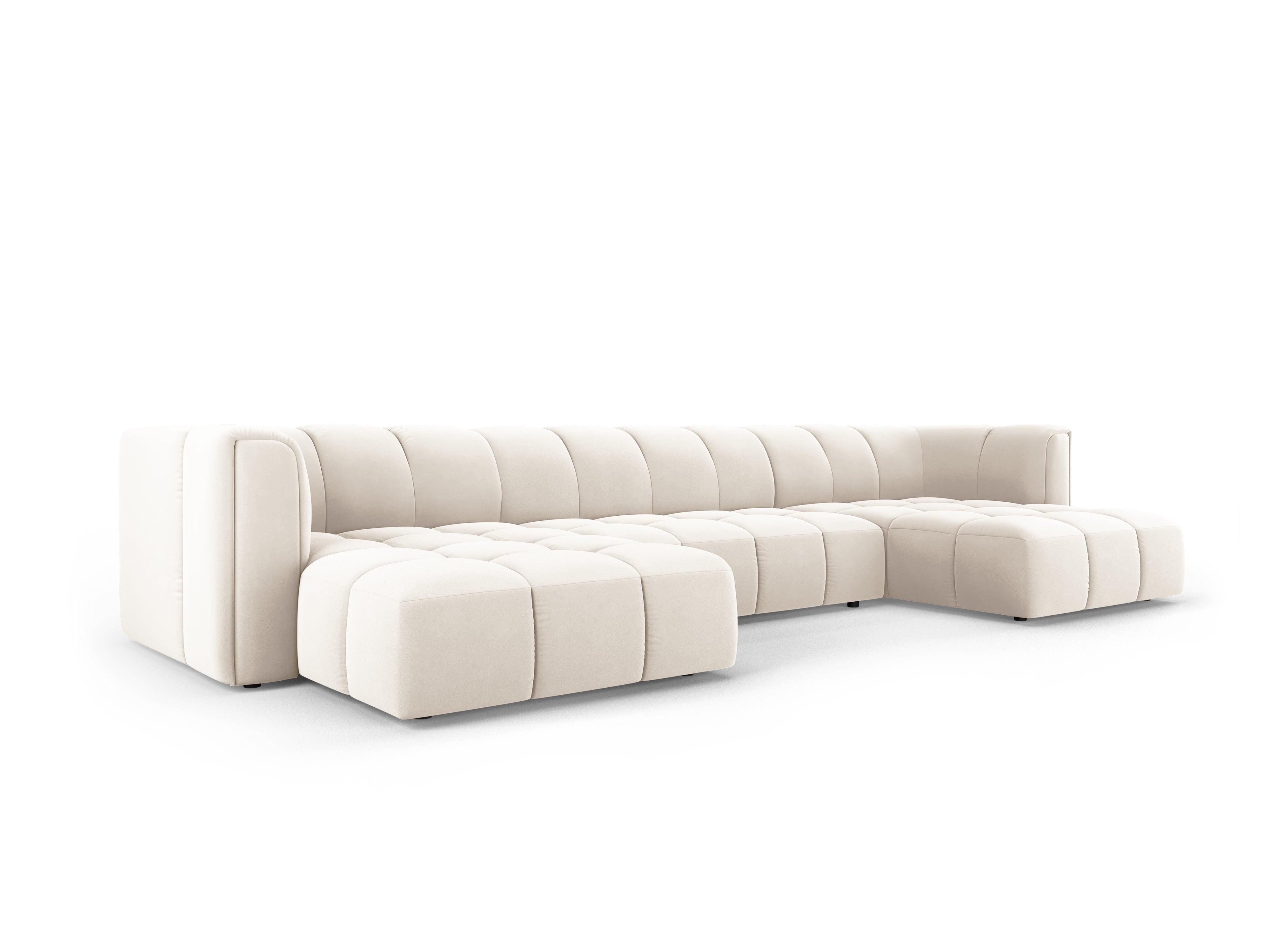 Sofa panoramiczna aksamitna FRANCESCA jasnobeżowy Milo Casa Eye on Design
