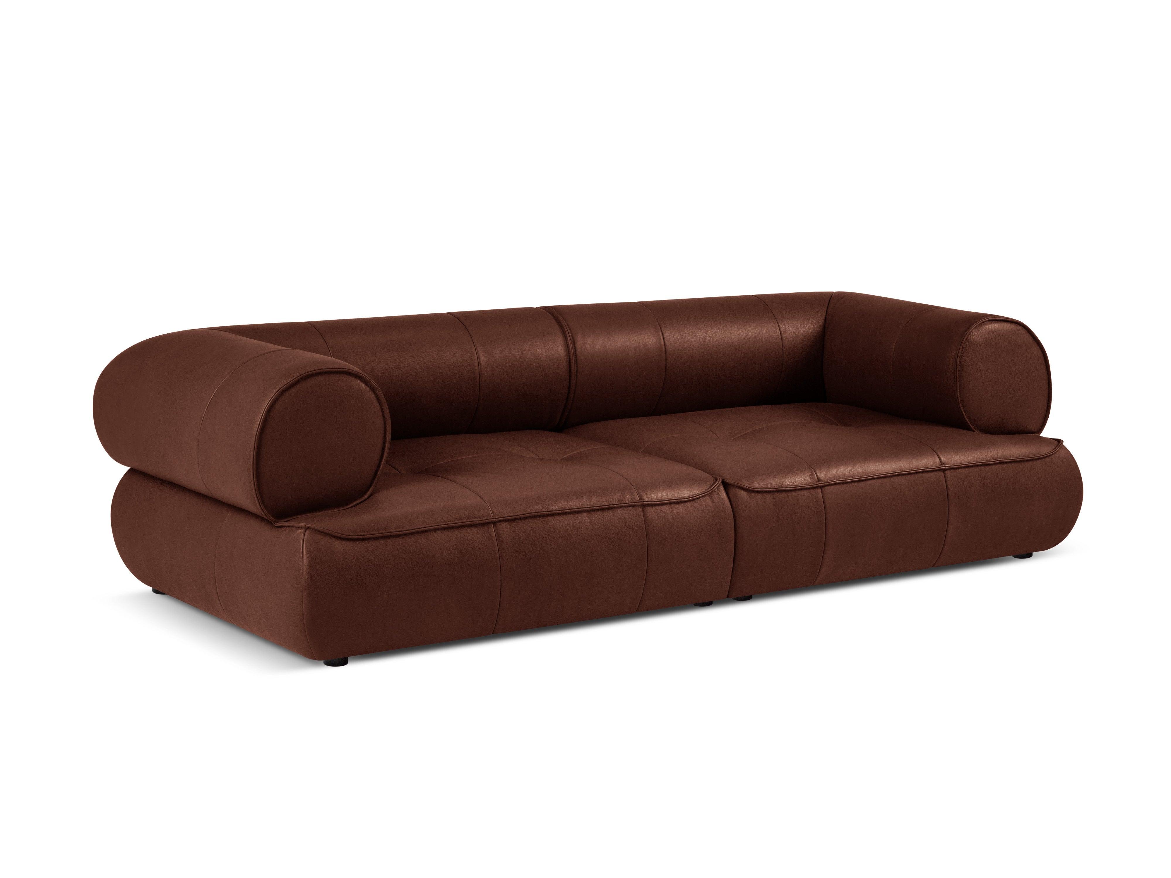 Sofa skórzana 3-osobowa LILY brązowy Maison Heritage Eye on Design