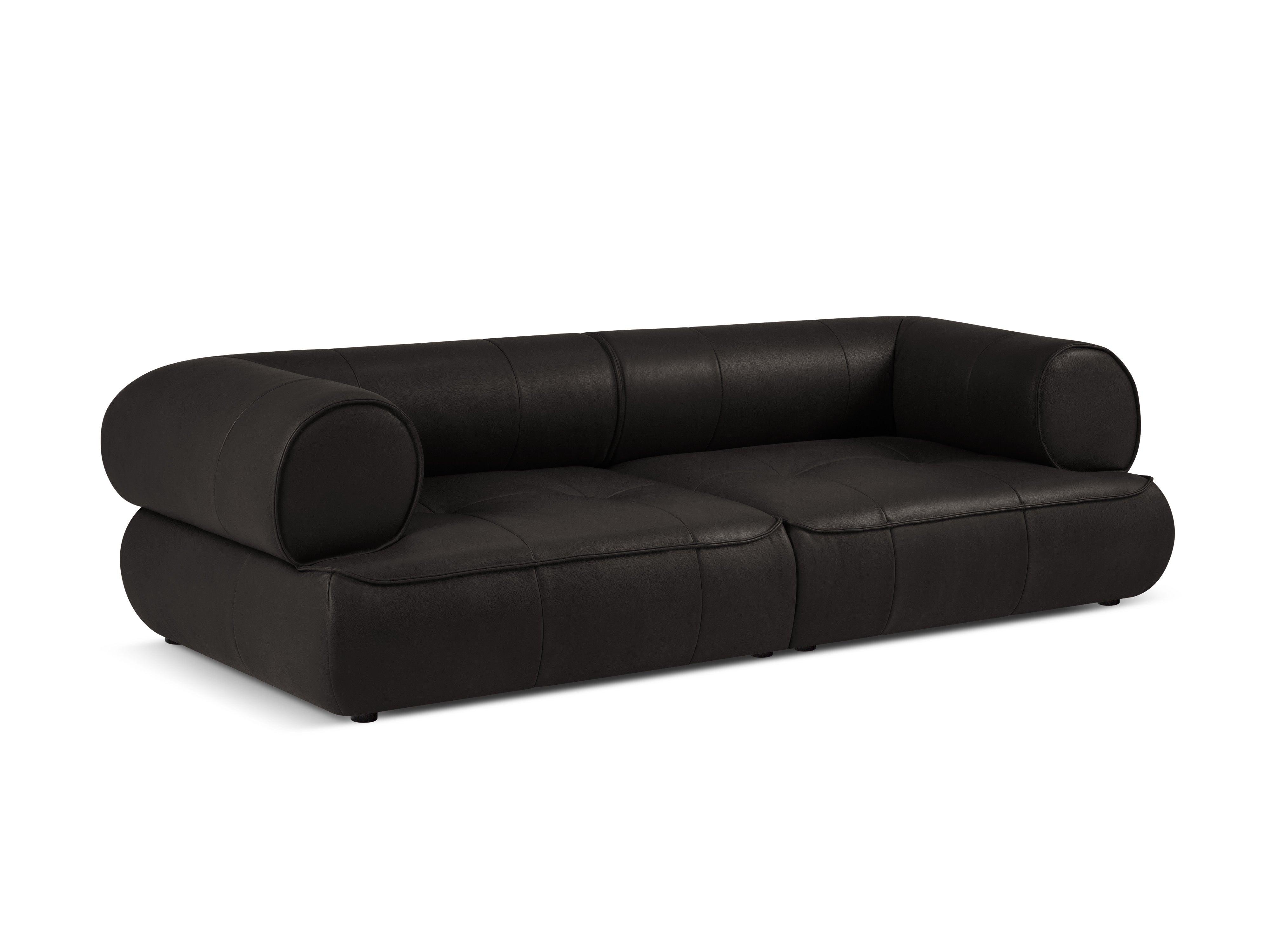 Sofa skórzana 3-osobowa LILY czarny Maison Heritage Eye on Design