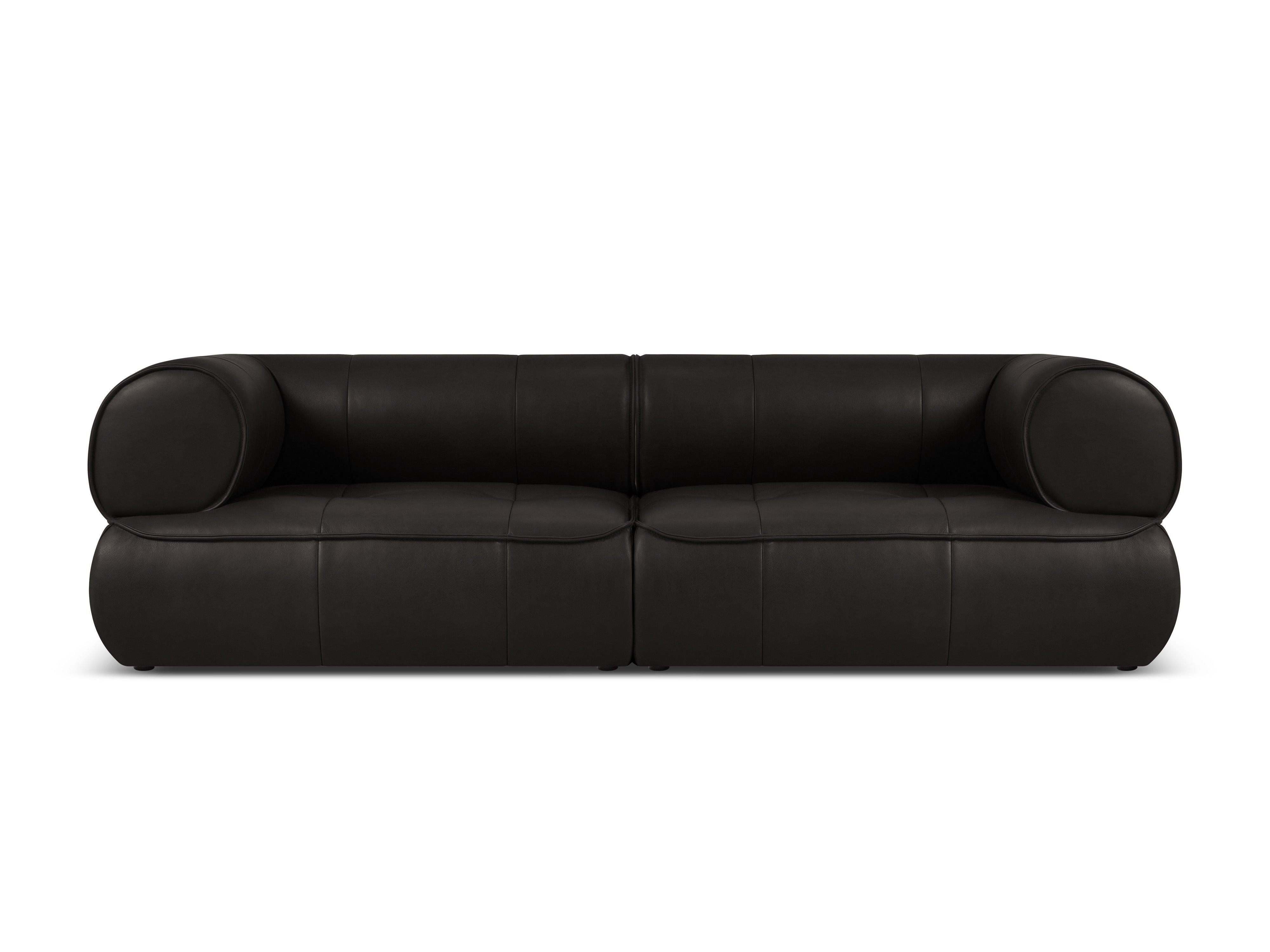 Sofa skórzana 3-osobowa LILY czarny Maison Heritage Eye on Design