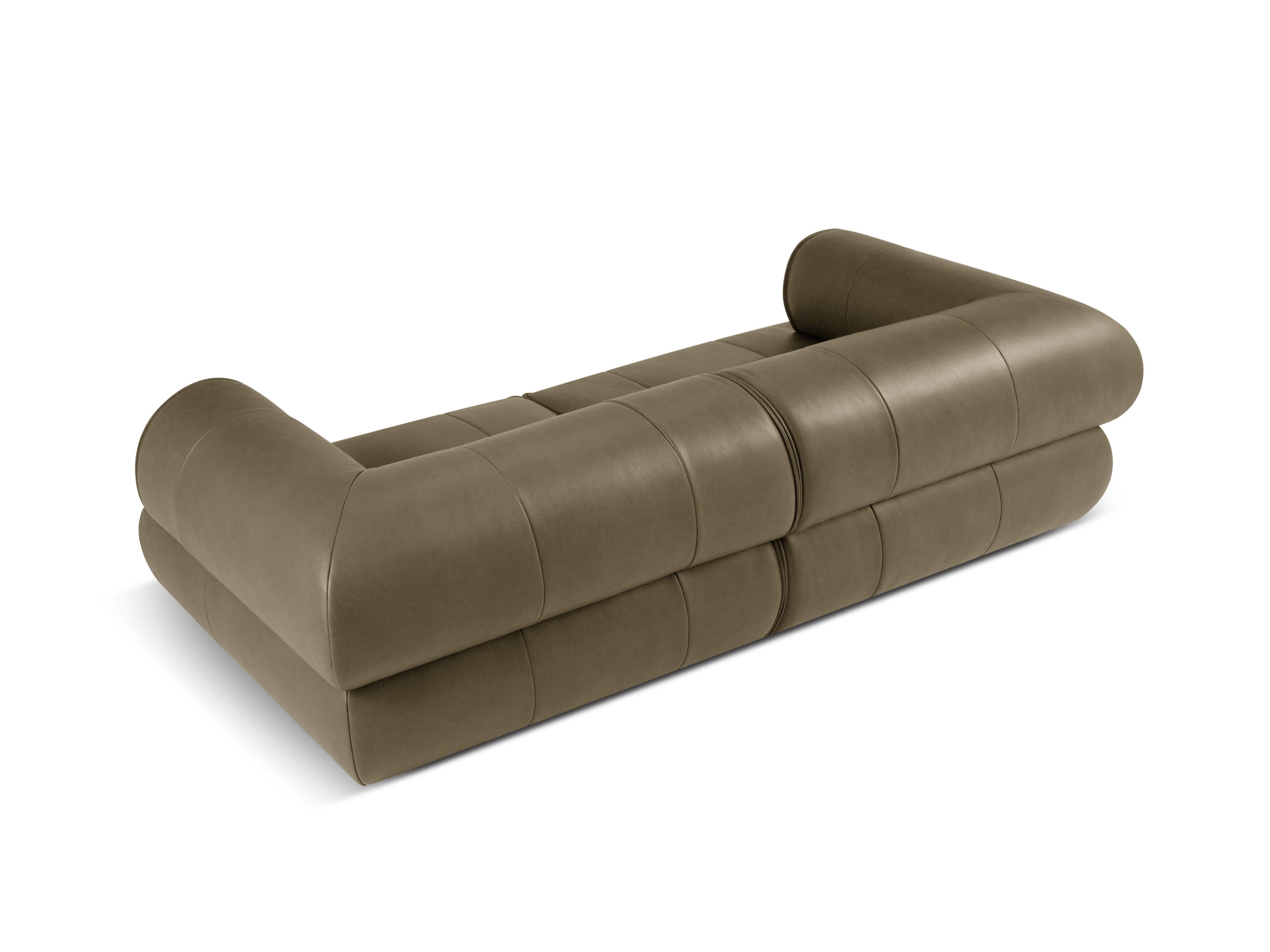 Sofa skórzana 3-osobowa LILY oliwkowy Maison Heritage Eye on Design