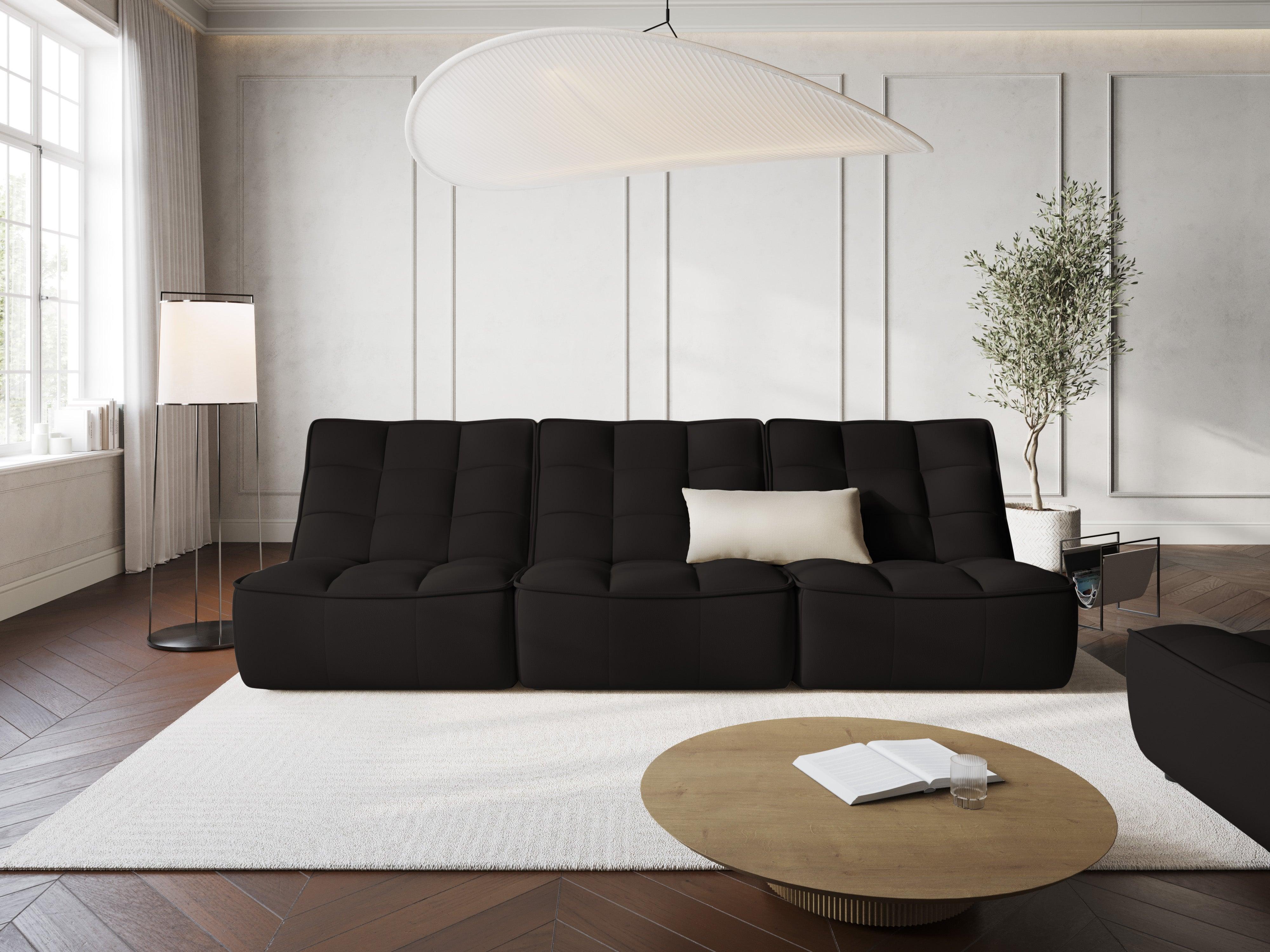 Sofa skórzana 3-osobowa MONI czarny Maison Heritage Eye on Design