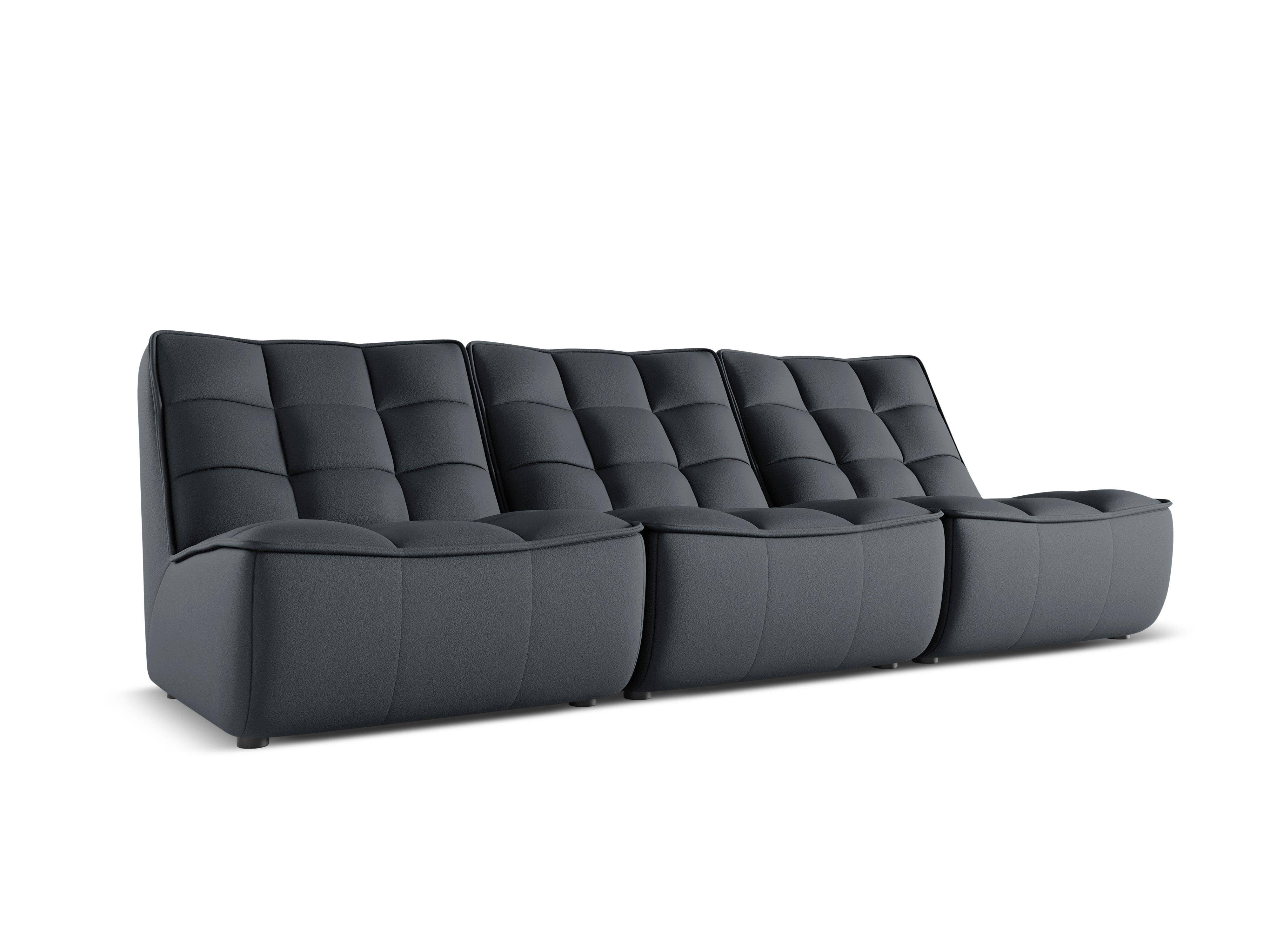 Sofa skórzana 3-osobowa MONI grafitowy Maison Heritage Eye on Design