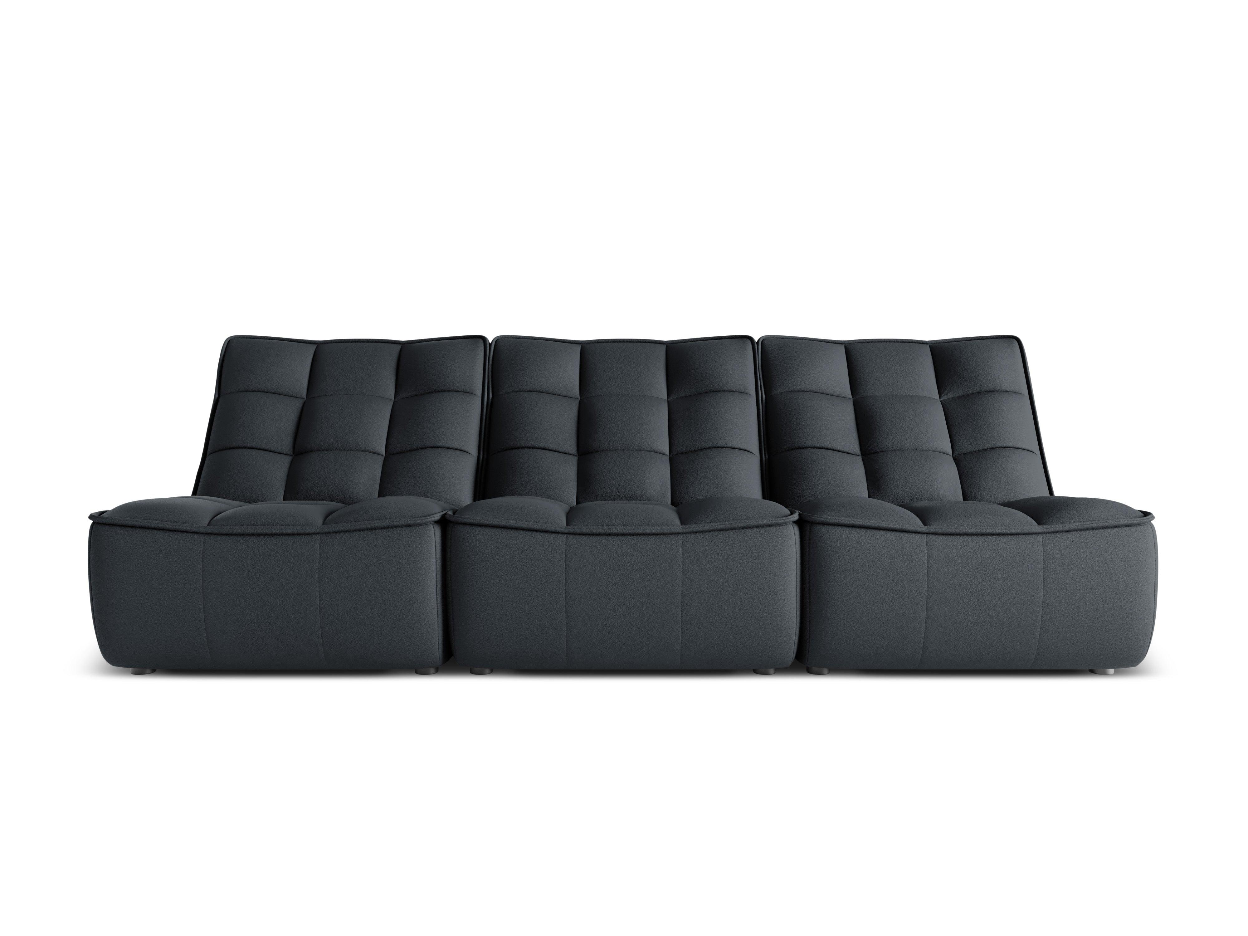 Sofa skórzana 3-osobowa MONI grafitowy Maison Heritage Eye on Design