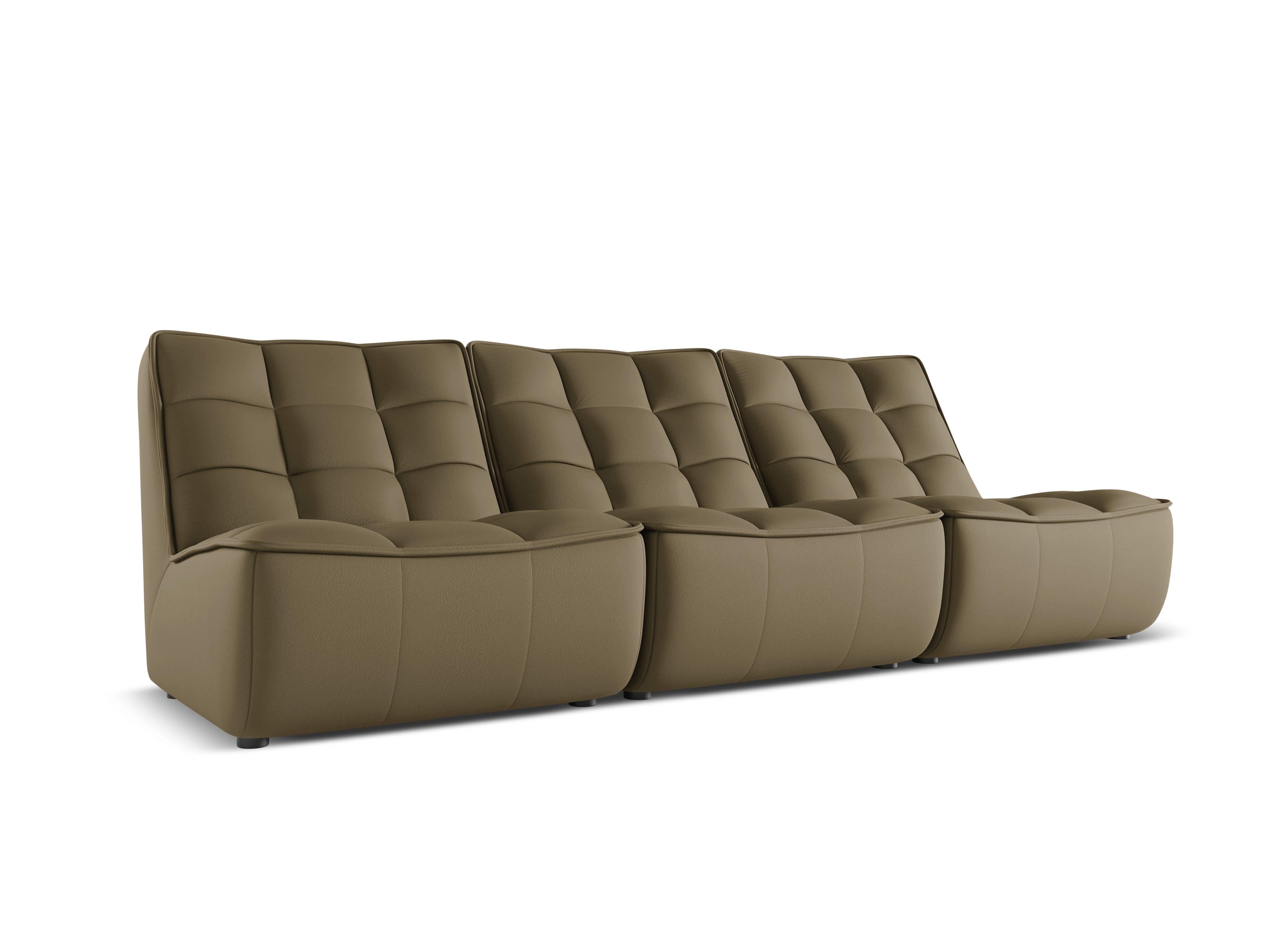 Sofa skórzana 3-osobowa MONI oliwkowy Maison Heritage Eye on Design