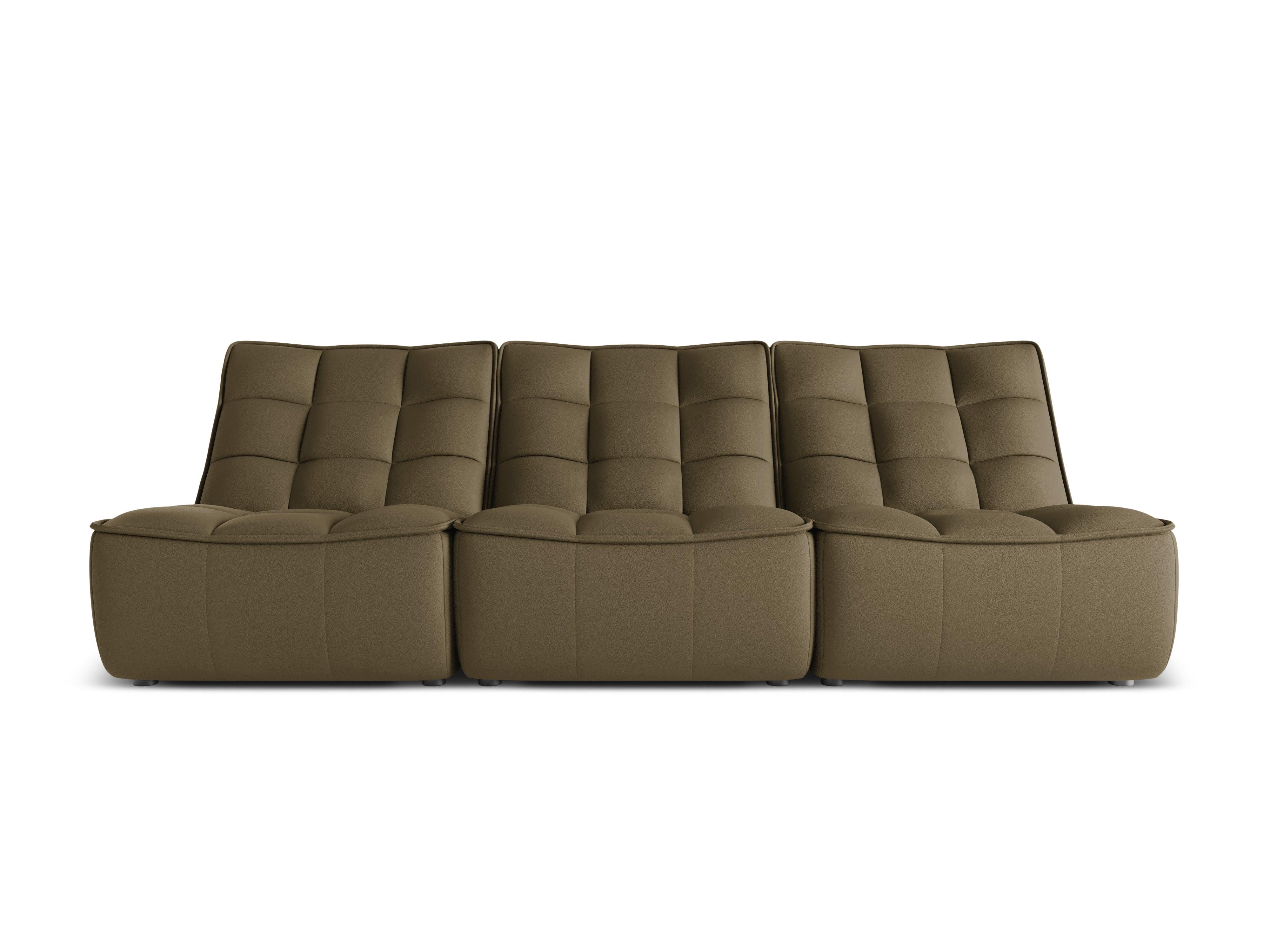 Sofa skórzana 3-osobowa MONI oliwkowy Maison Heritage Eye on Design