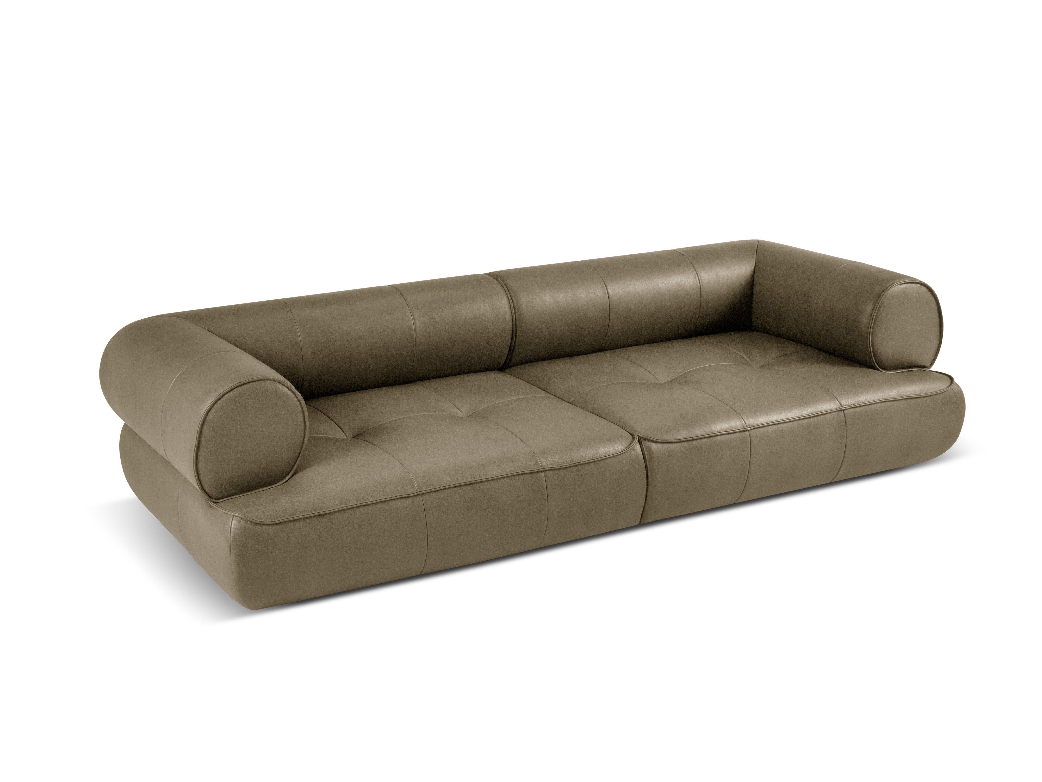 Sofa skórzana 4-osobowa LILY oliwkowy Maison Heritage Eye on Design