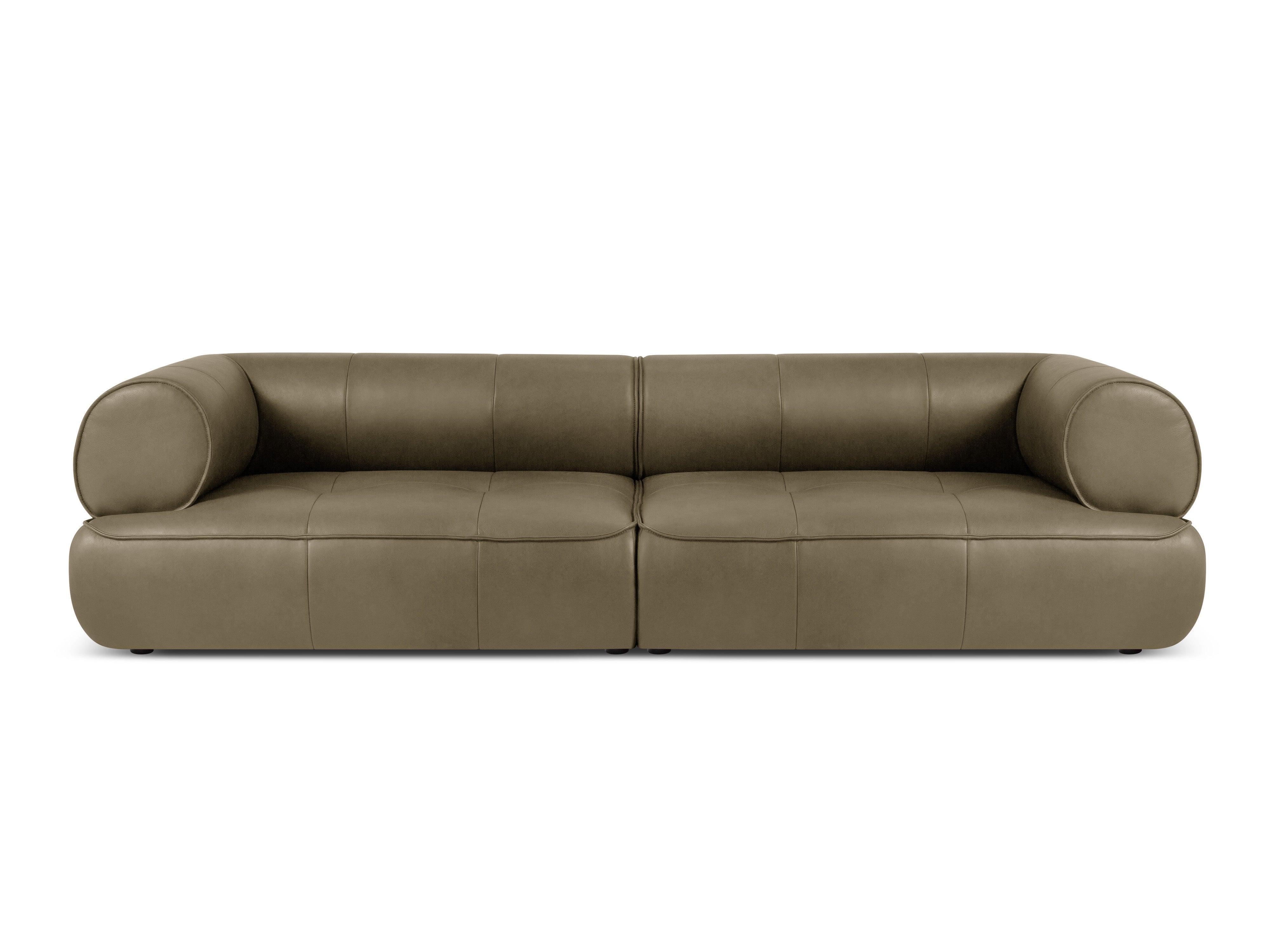 Sofa skórzana 4-osobowa LILY oliwkowy Maison Heritage Eye on Design