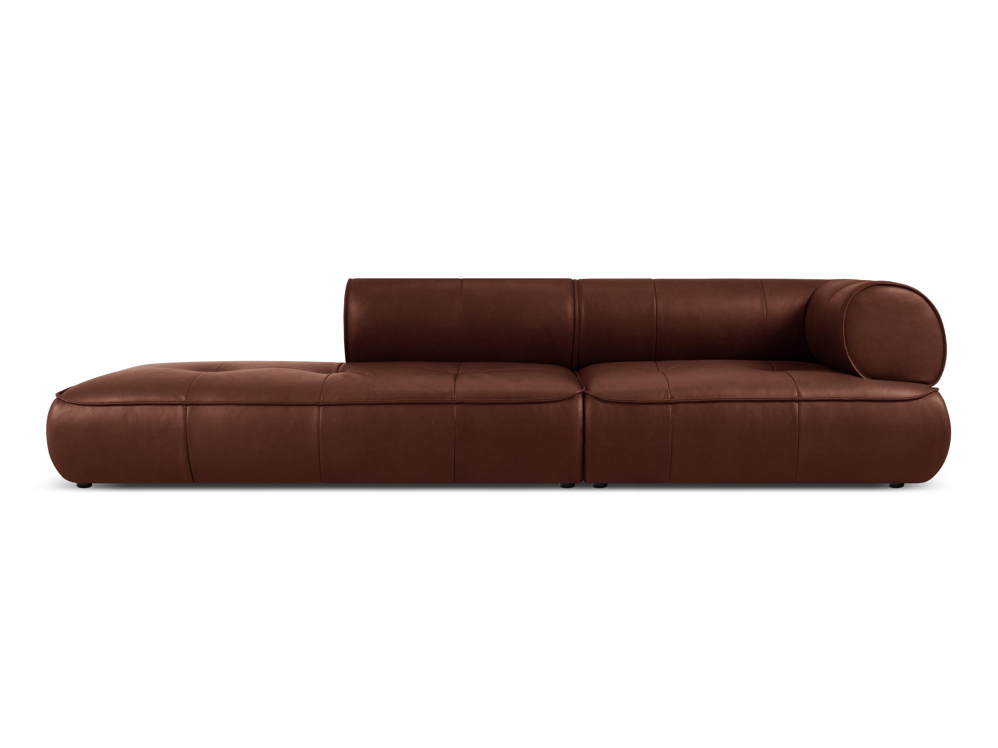 Sofa skórzana otwarta lewostronna LILY brązowy Maison Heritage Eye on Design