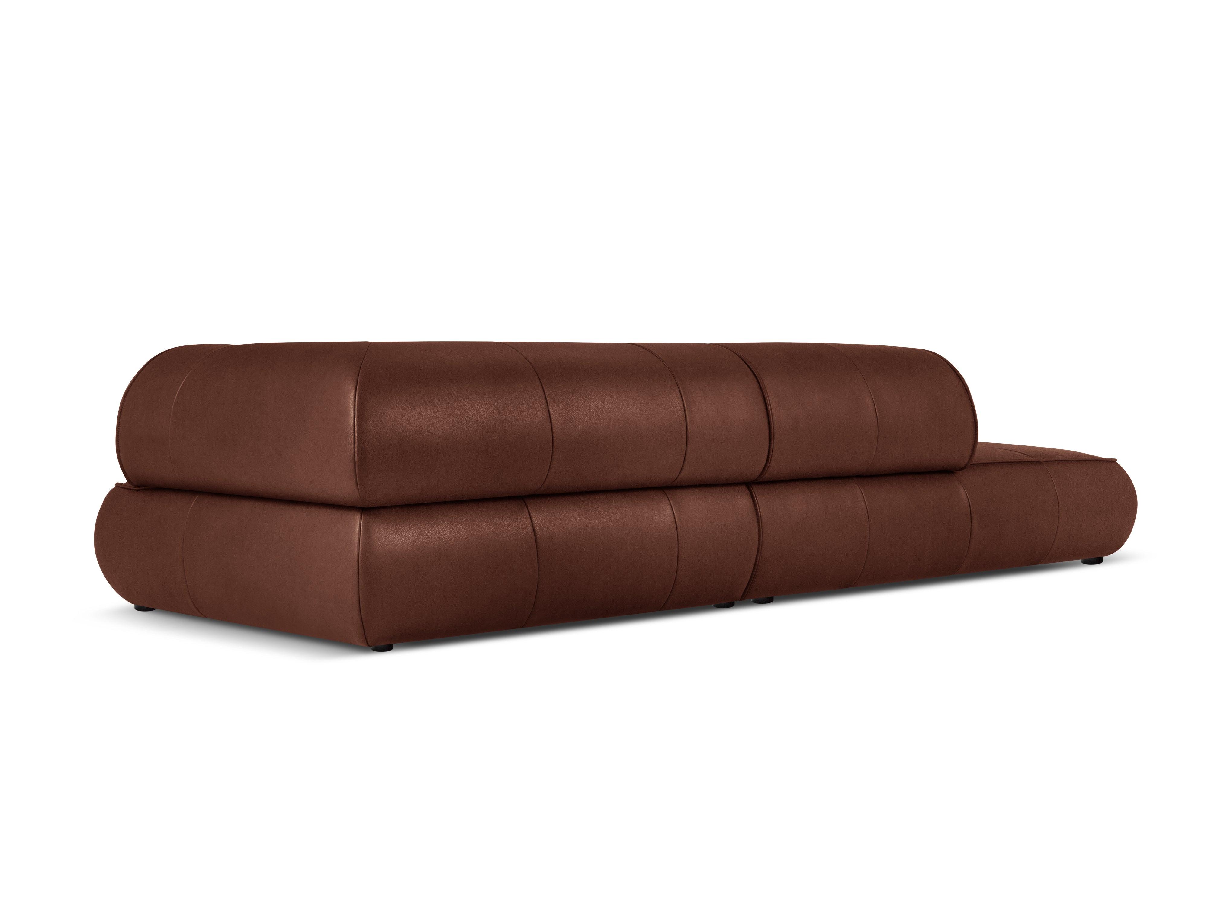 Sofa skórzana otwarta lewostronna LILY brązowy Maison Heritage Eye on Design