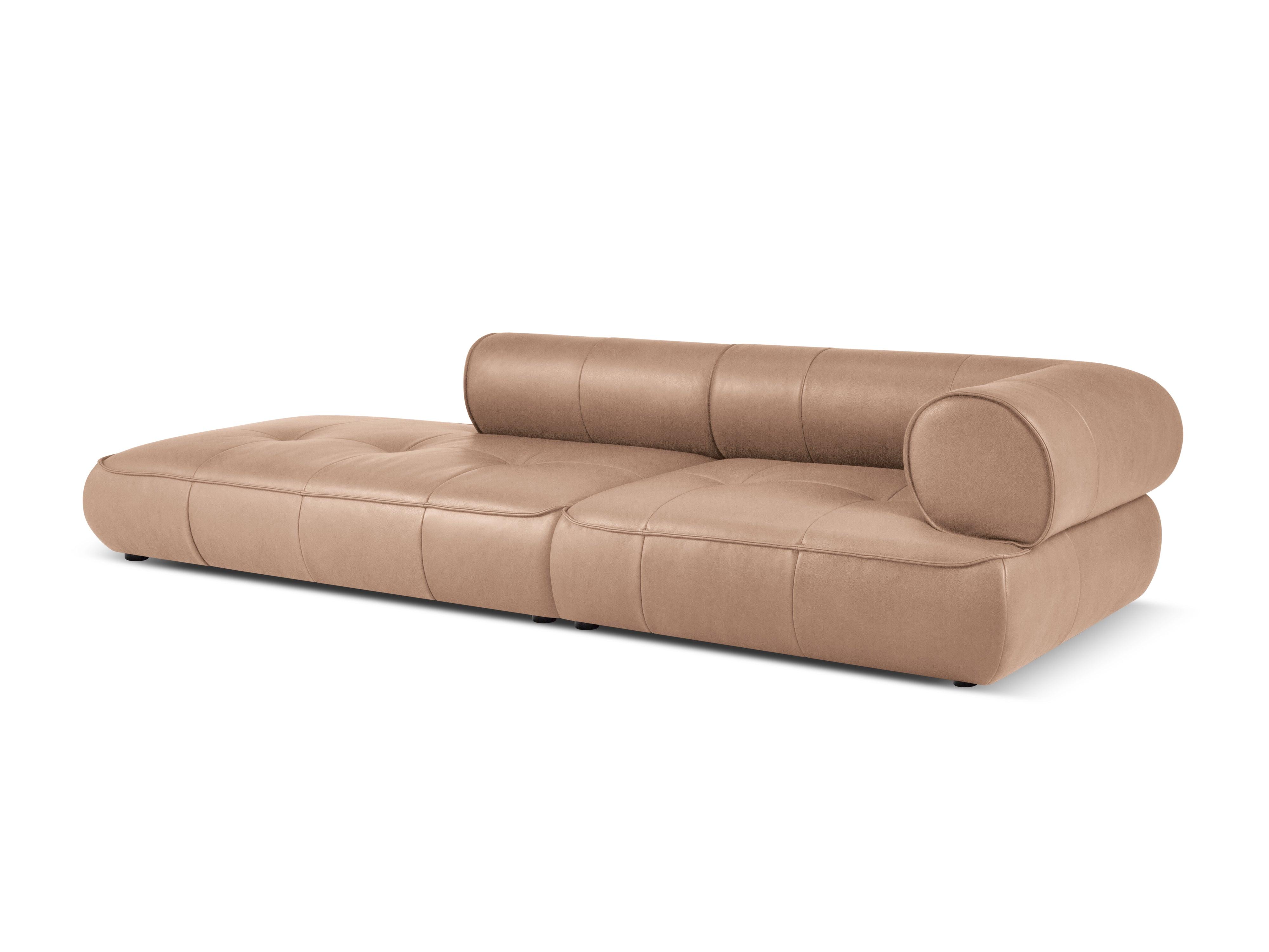 Sofa skórzana otwarta lewostronna LILY cappuccino Maison Heritage Eye on Design
