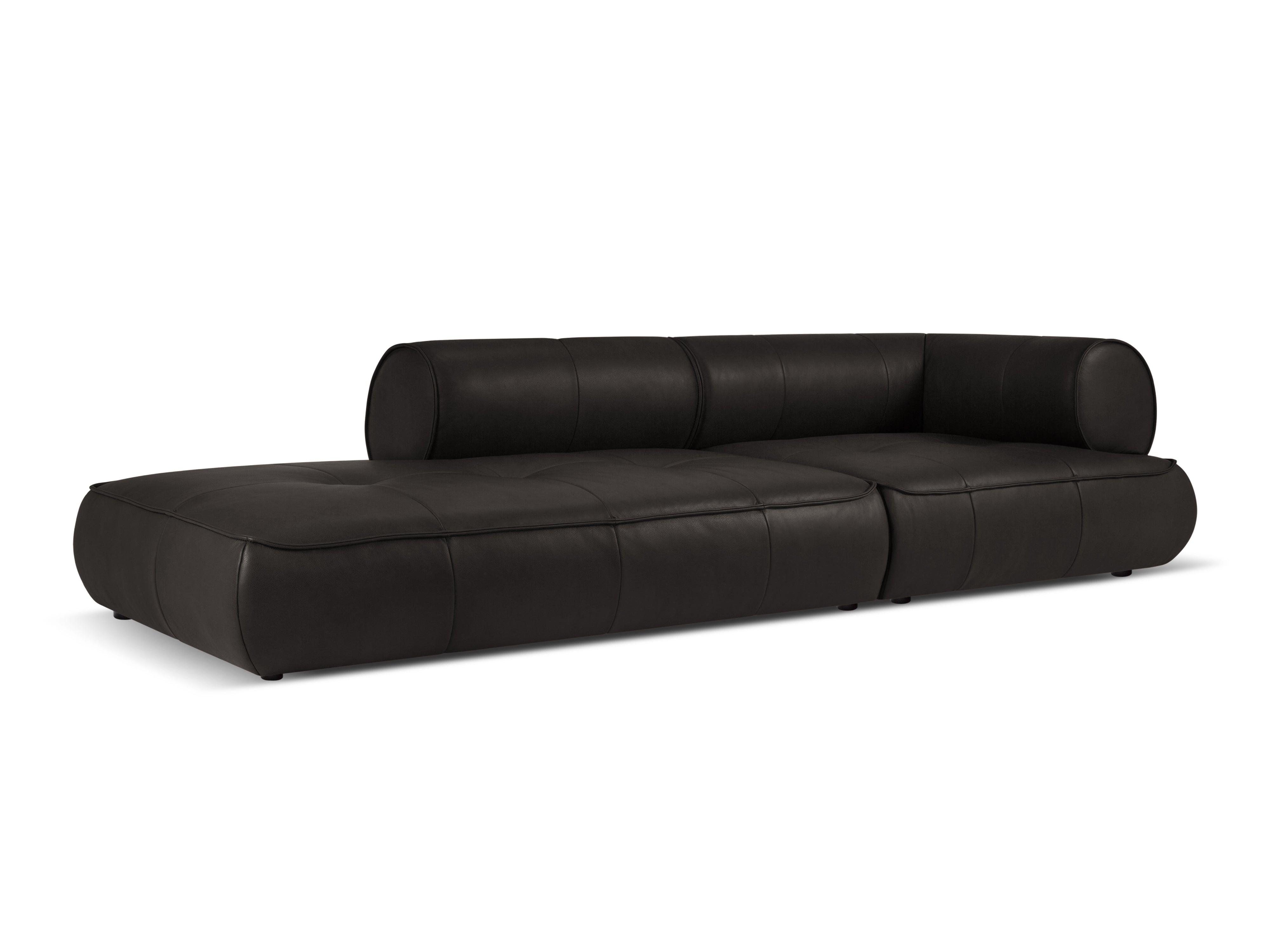Sofa skórzana otwarta lewostronna LILY czarny Maison Heritage Eye on Design
