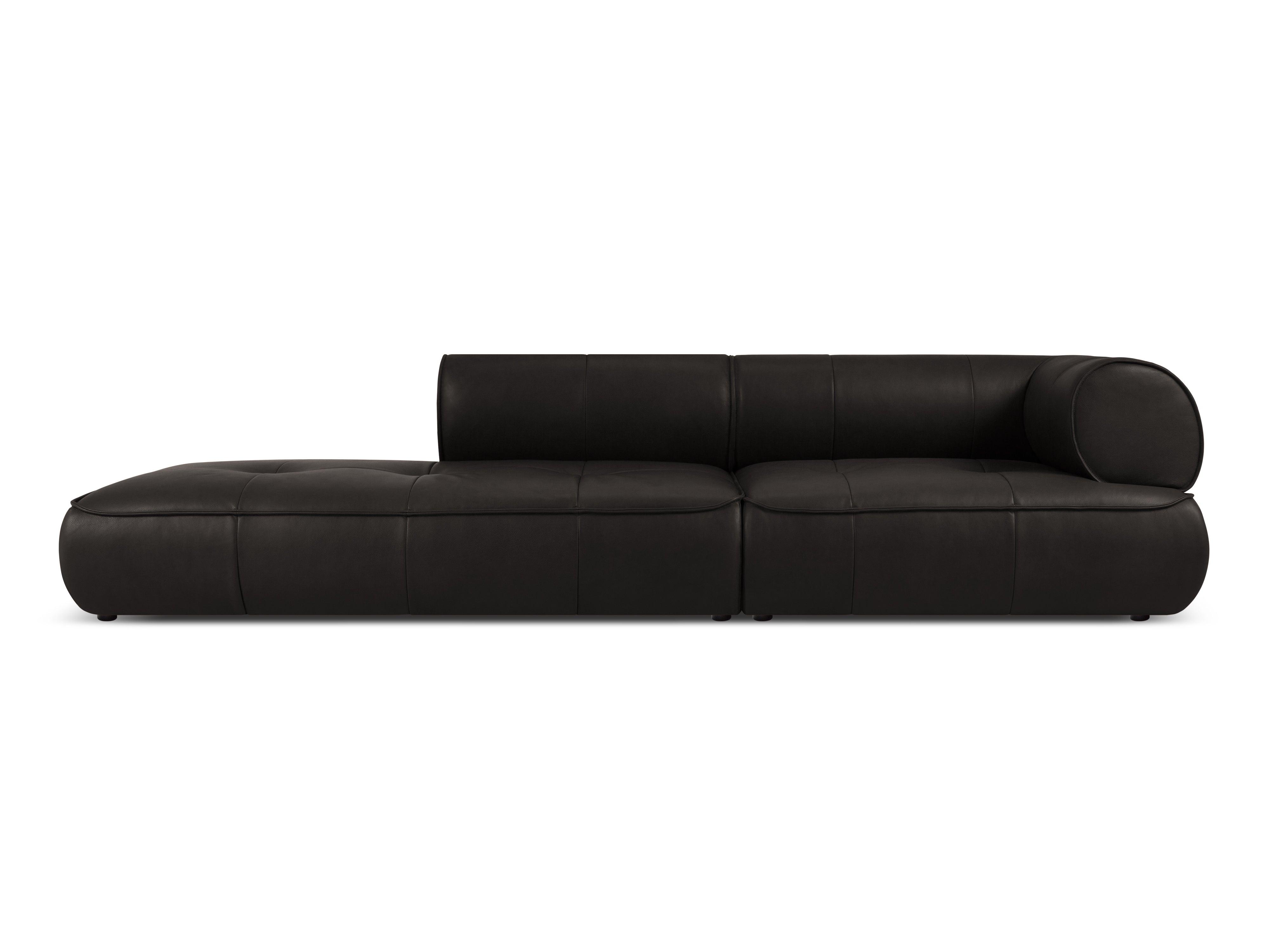 Sofa skórzana otwarta lewostronna LILY czarny Maison Heritage Eye on Design