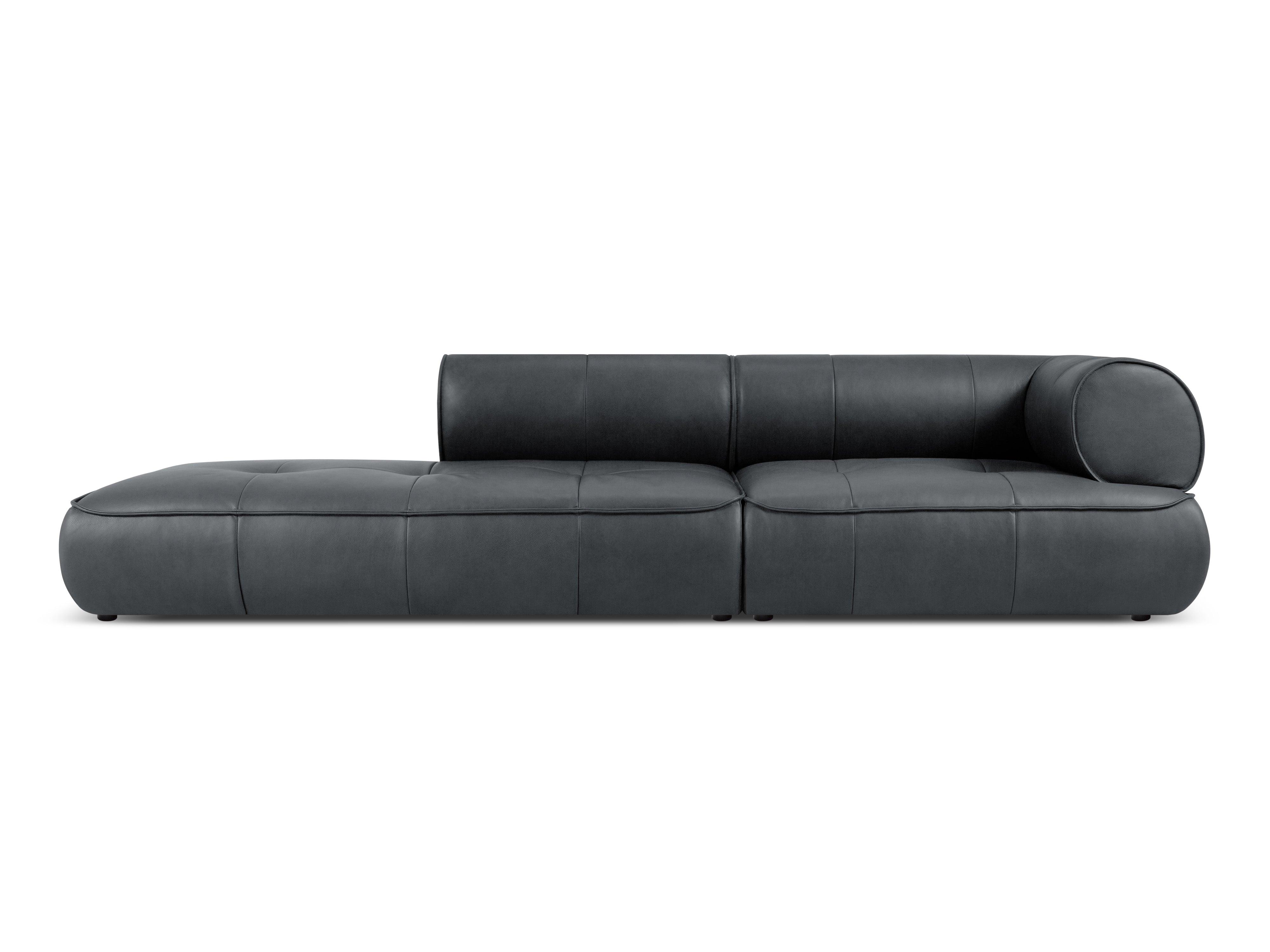 Sofa skórzana otwarta lewostronna LILY grafitowy Maison Heritage Eye on Design