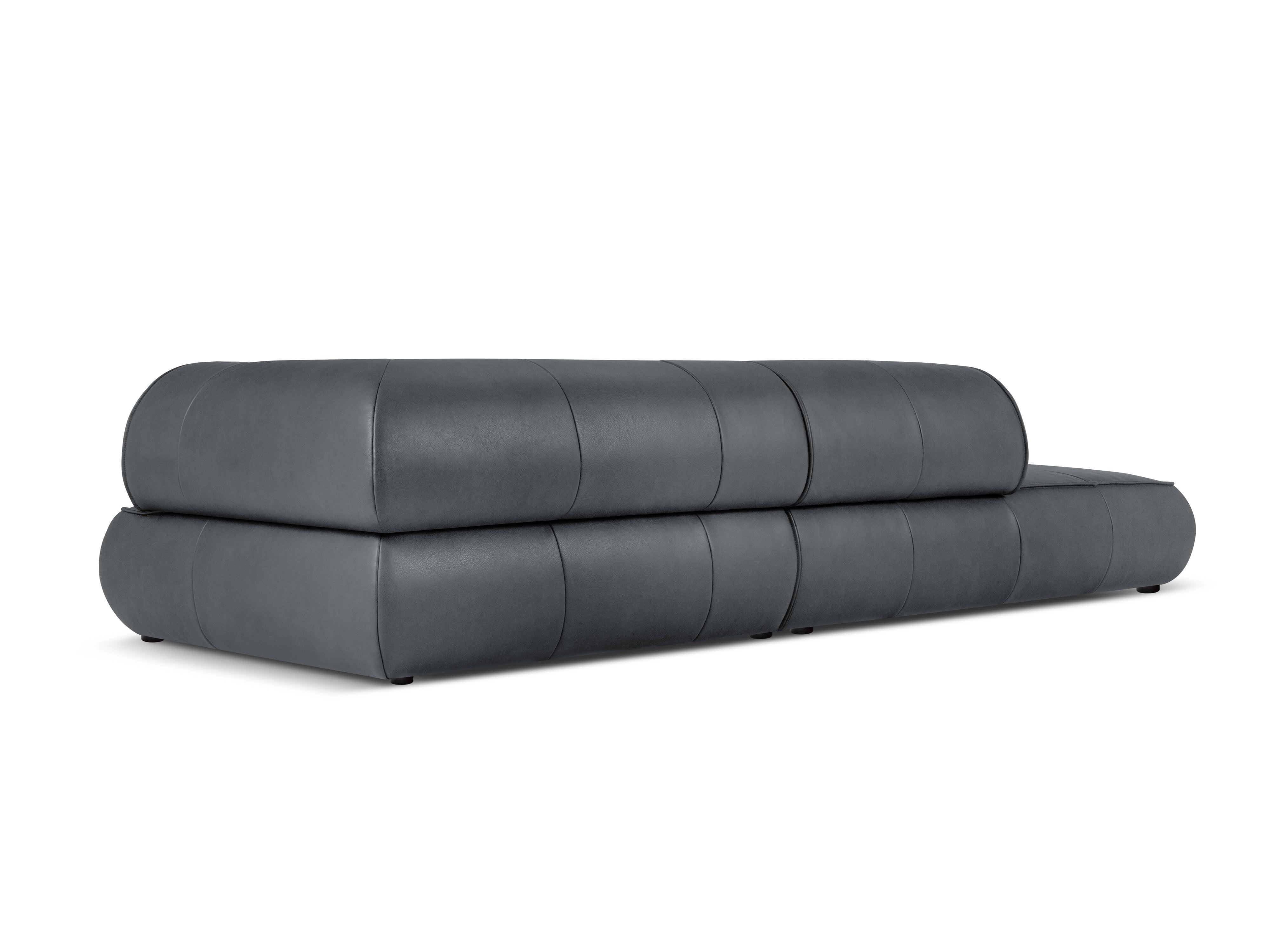 Sofa skórzana otwarta lewostronna LILY grafitowy Maison Heritage Eye on Design