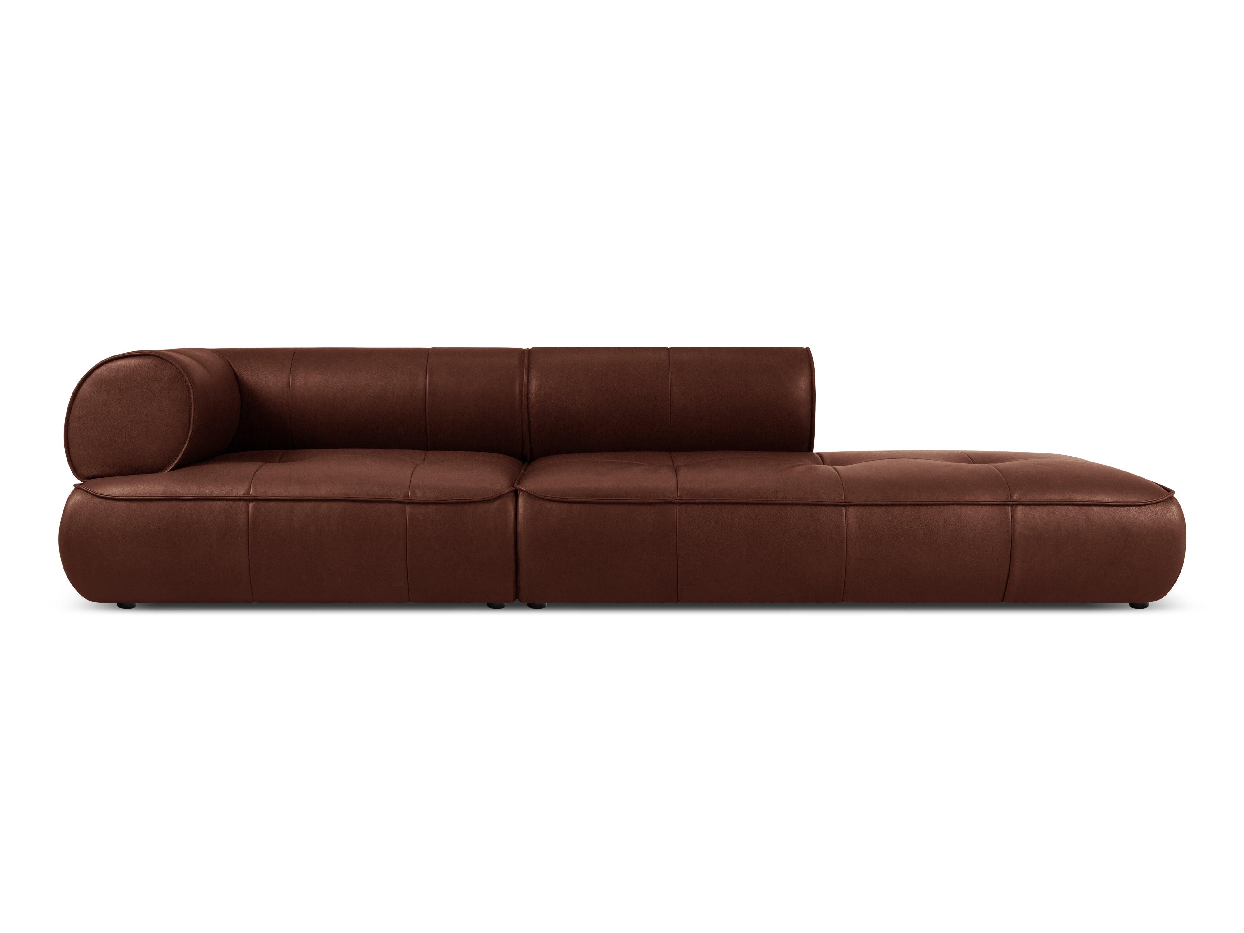 Sofa skórzana otwarta prawostronna LILY brązowy Maison Heritage Eye on Design