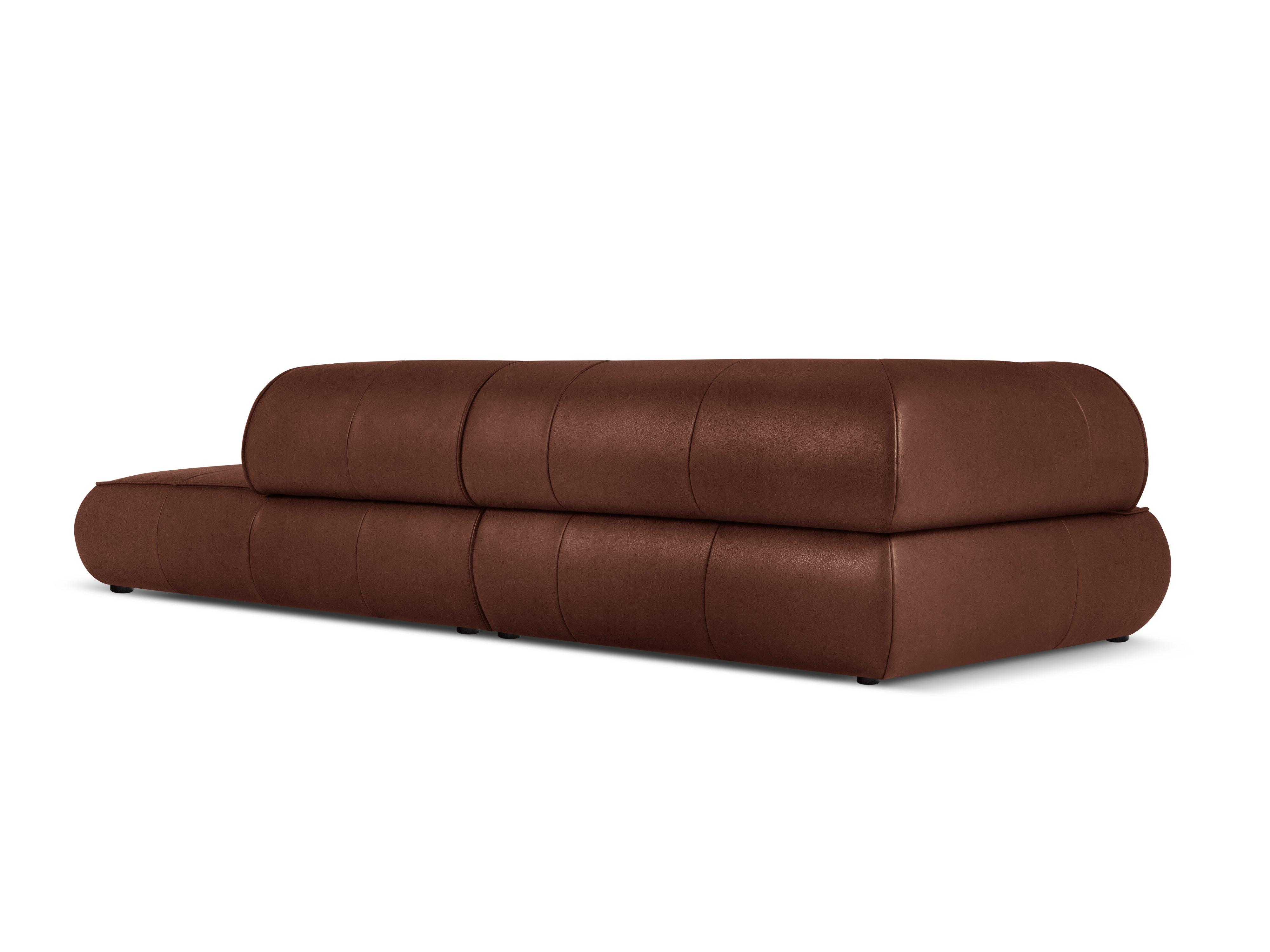 Sofa skórzana otwarta prawostronna LILY brązowy Maison Heritage Eye on Design