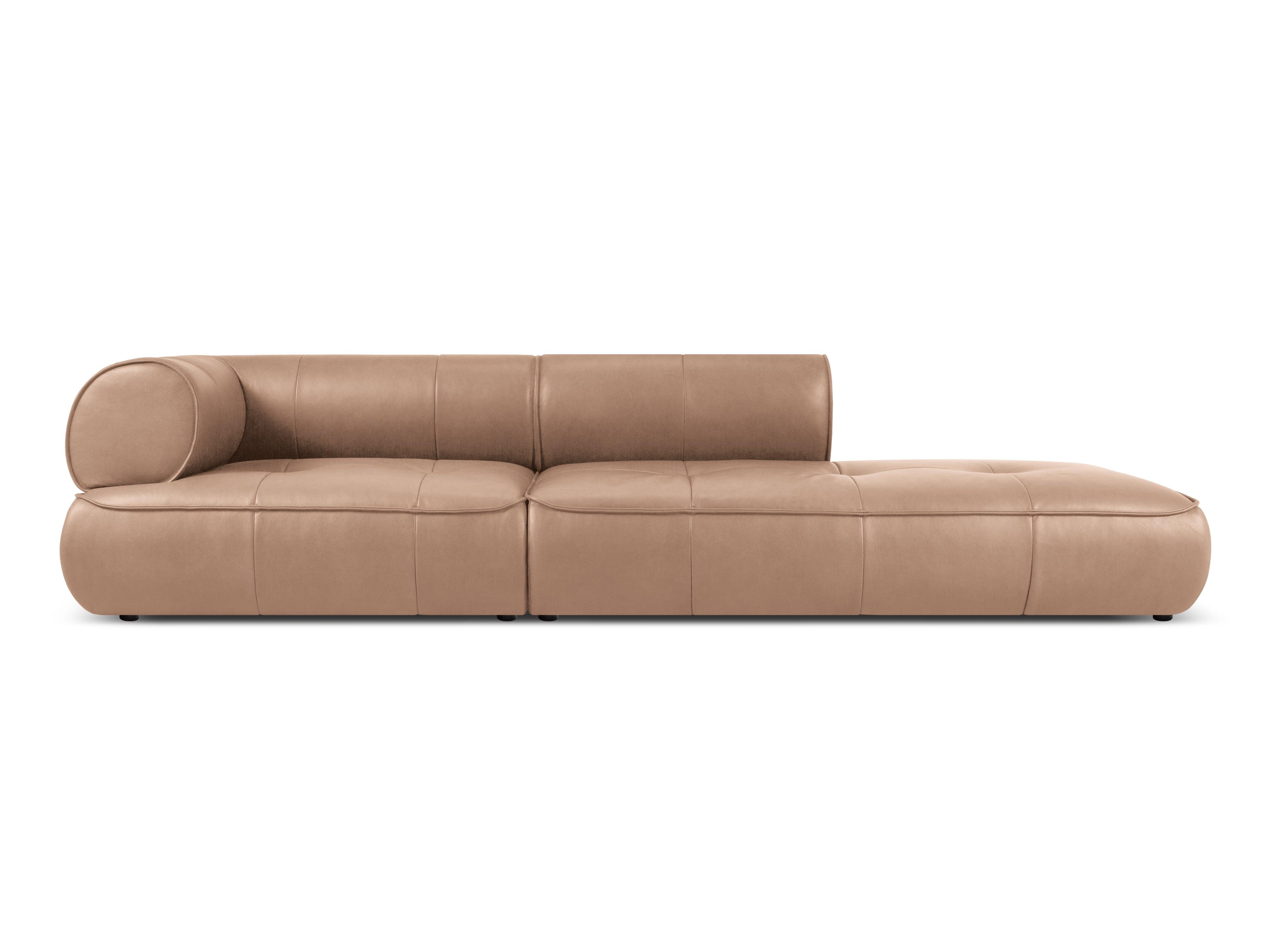 Sofa skórzana otwarta prawostronna LILY cappuccino Maison Heritage Eye on Design