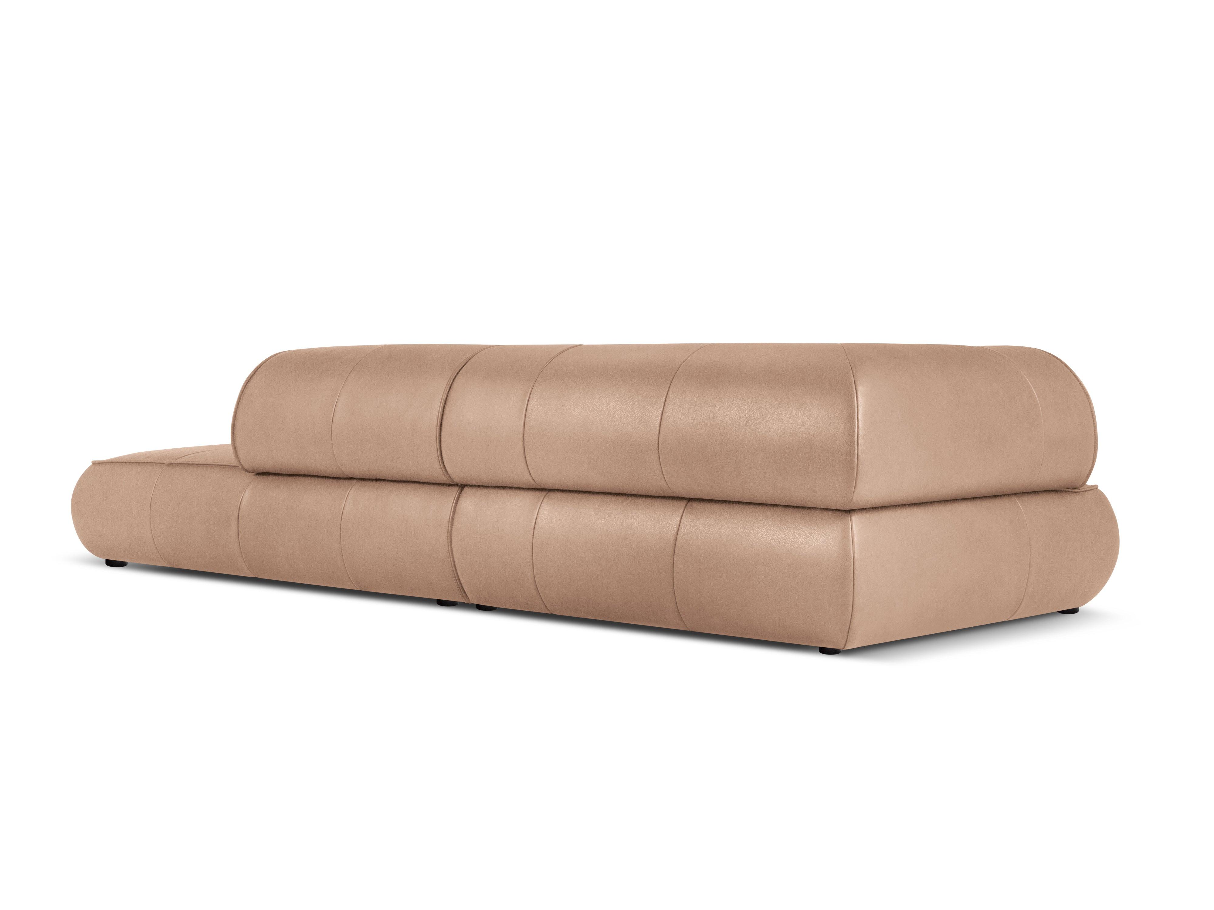 Sofa skórzana otwarta prawostronna LILY cappuccino Maison Heritage Eye on Design