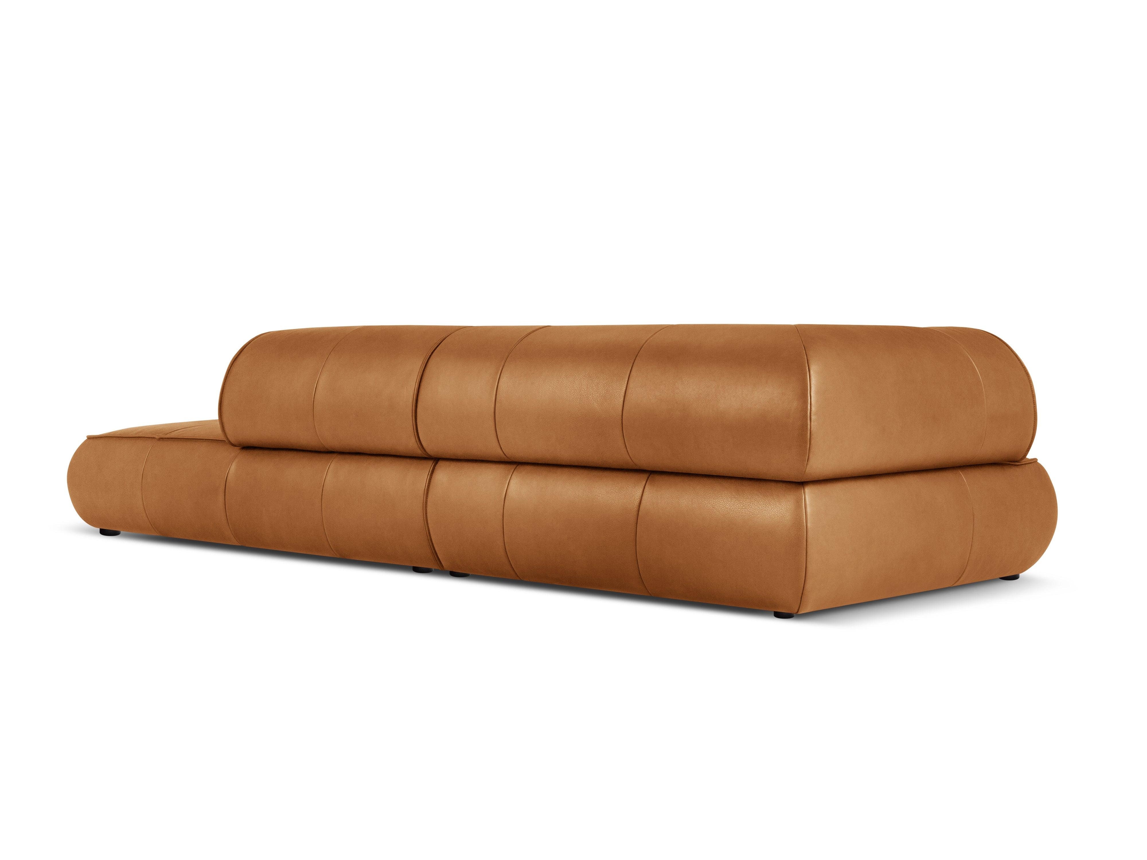 Sofa skórzana otwarta prawostronna LILY koniakowy Maison Heritage Eye on Design