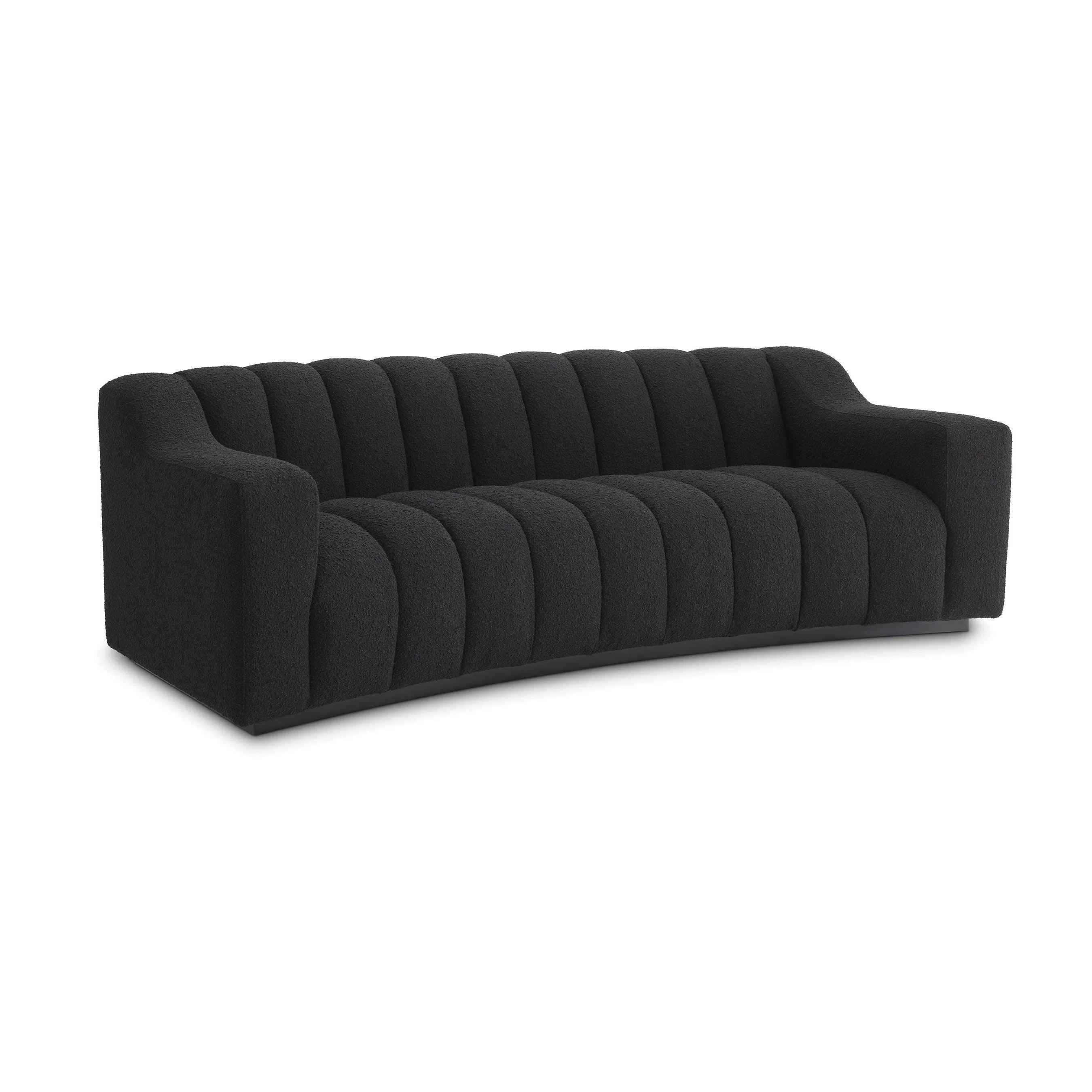 Sofa w tkaninie boucle KELLY czarny Eichholtz Eye on Design