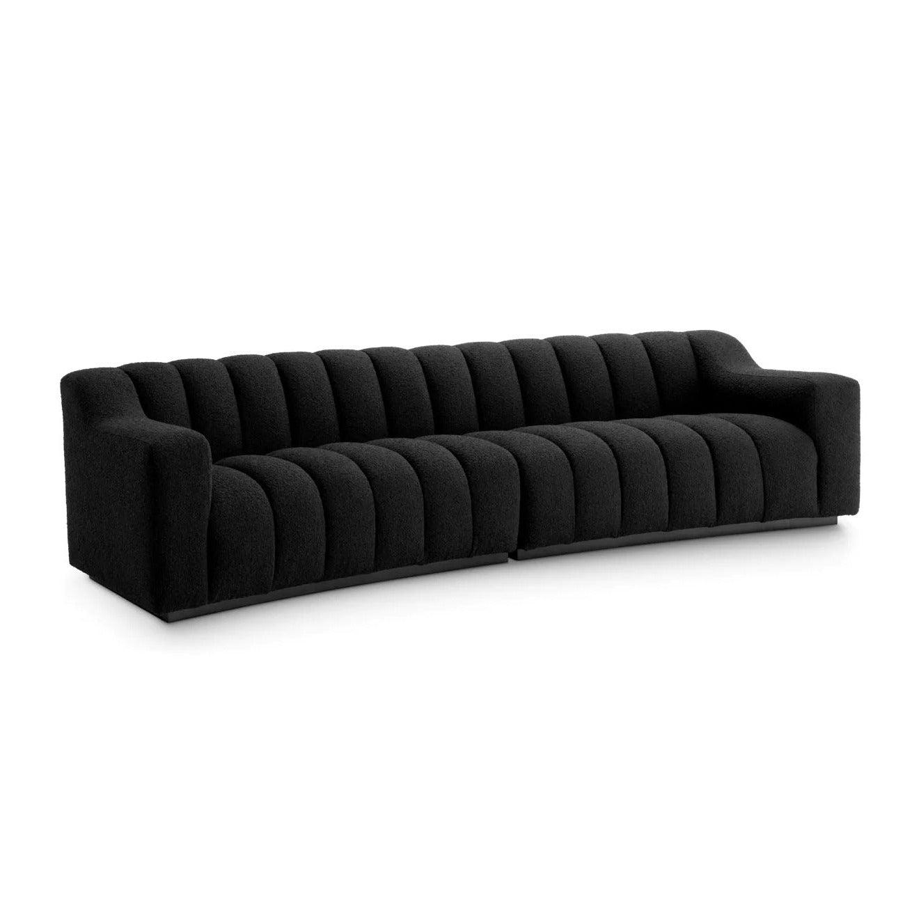 Sofa w tkaninie boucle KELLY czarny Eichholtz Eye on Design