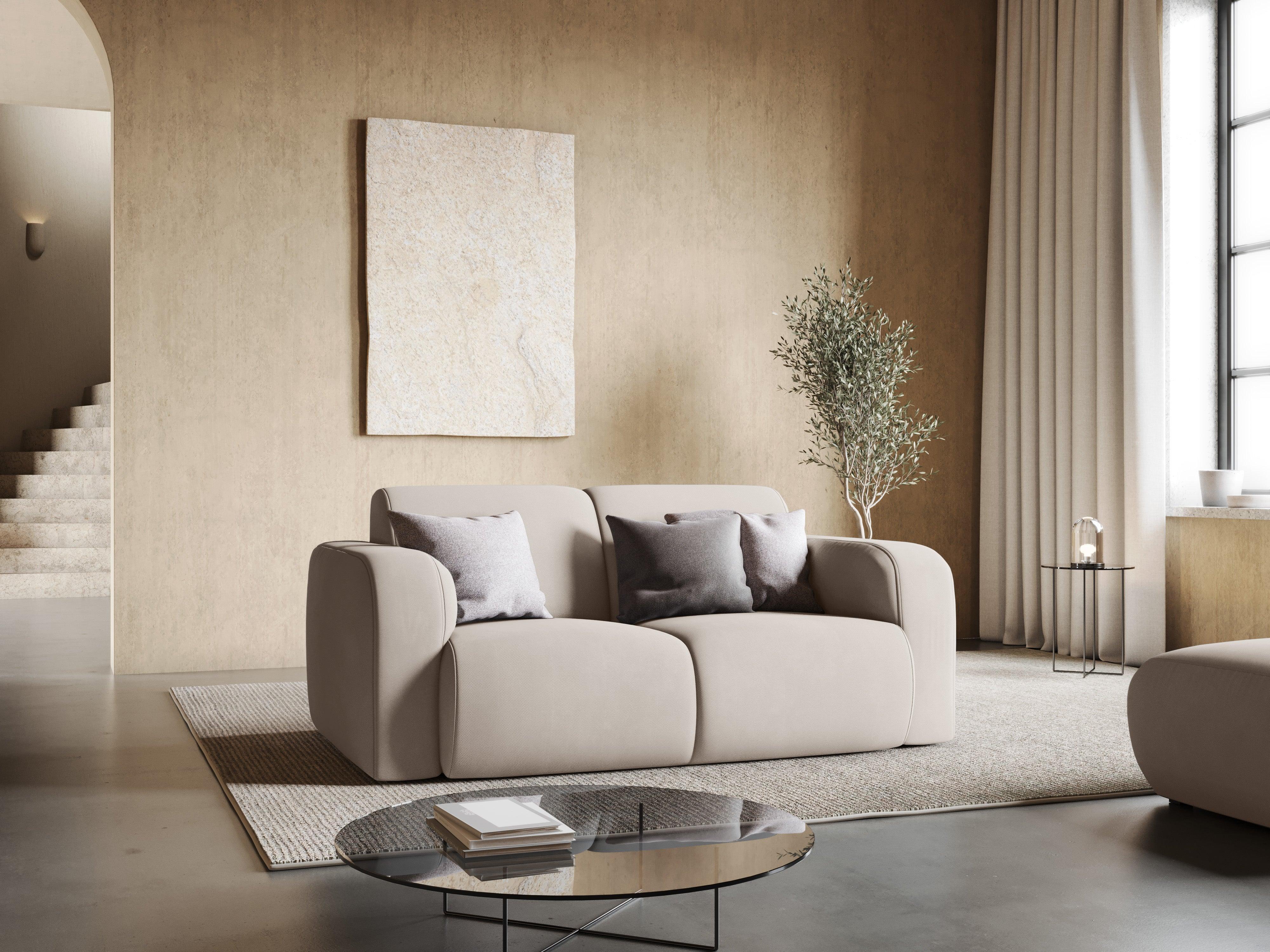 Sofa w tkaninie chenillowej 2-osobowa LOLA beżowy Windsor & Co Eye on Design