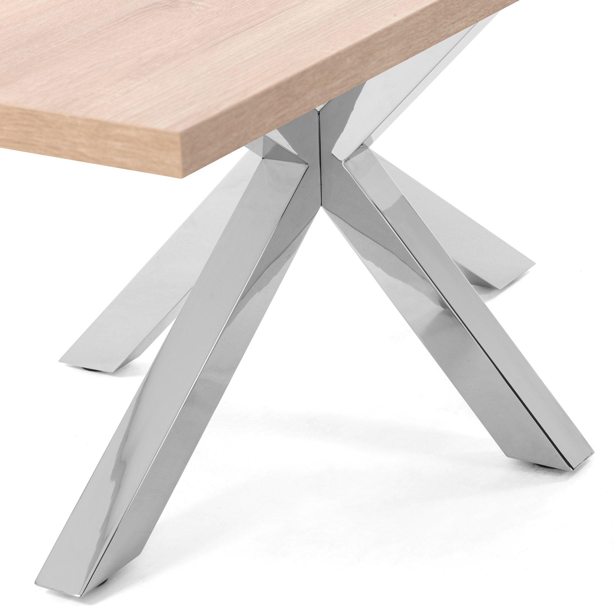 Stół ARGO drewniany ze srebrną podstawą La Forma Eye on Design