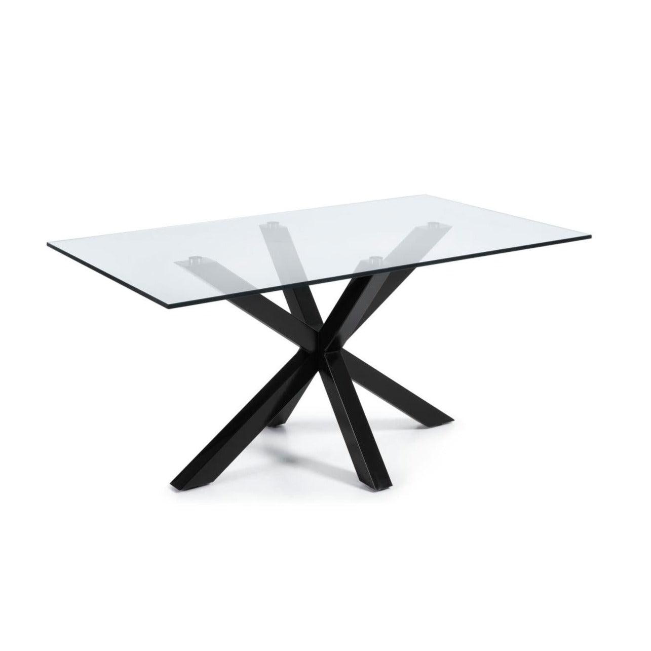 Stół ARGO szklany z czarną podstawą La Forma Eye on Design
