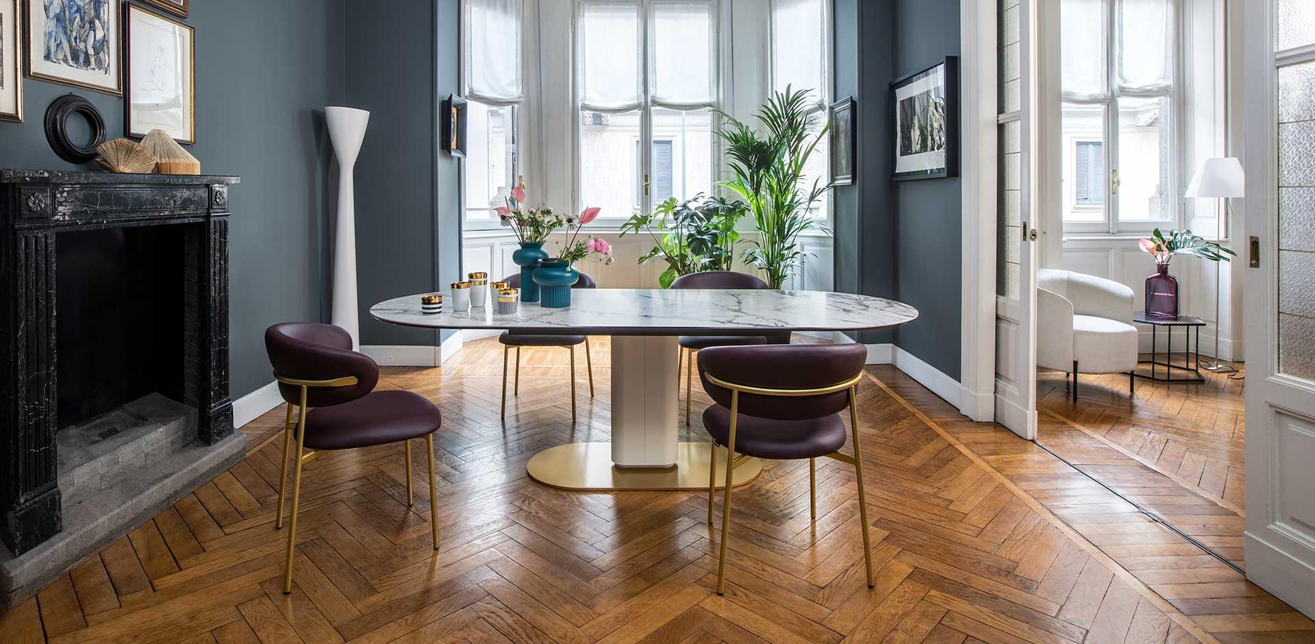 Stół CAMEO piaskowy marmur Calligaris Eye on Design