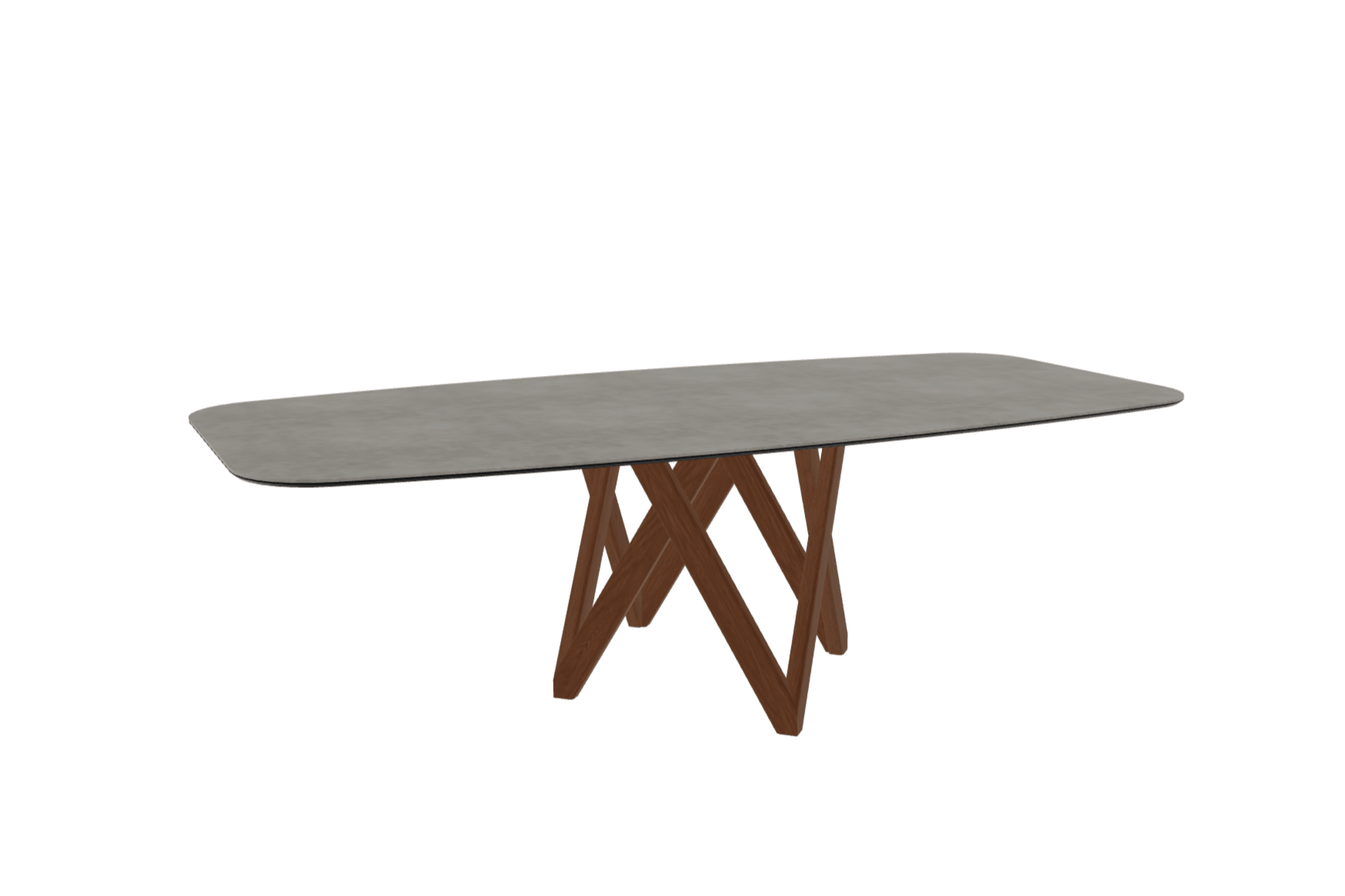 Stół CARTESIO jasnoszara ceramika z drewnianą podstawą Calligaris 250 cm orzechowy Eye on Design